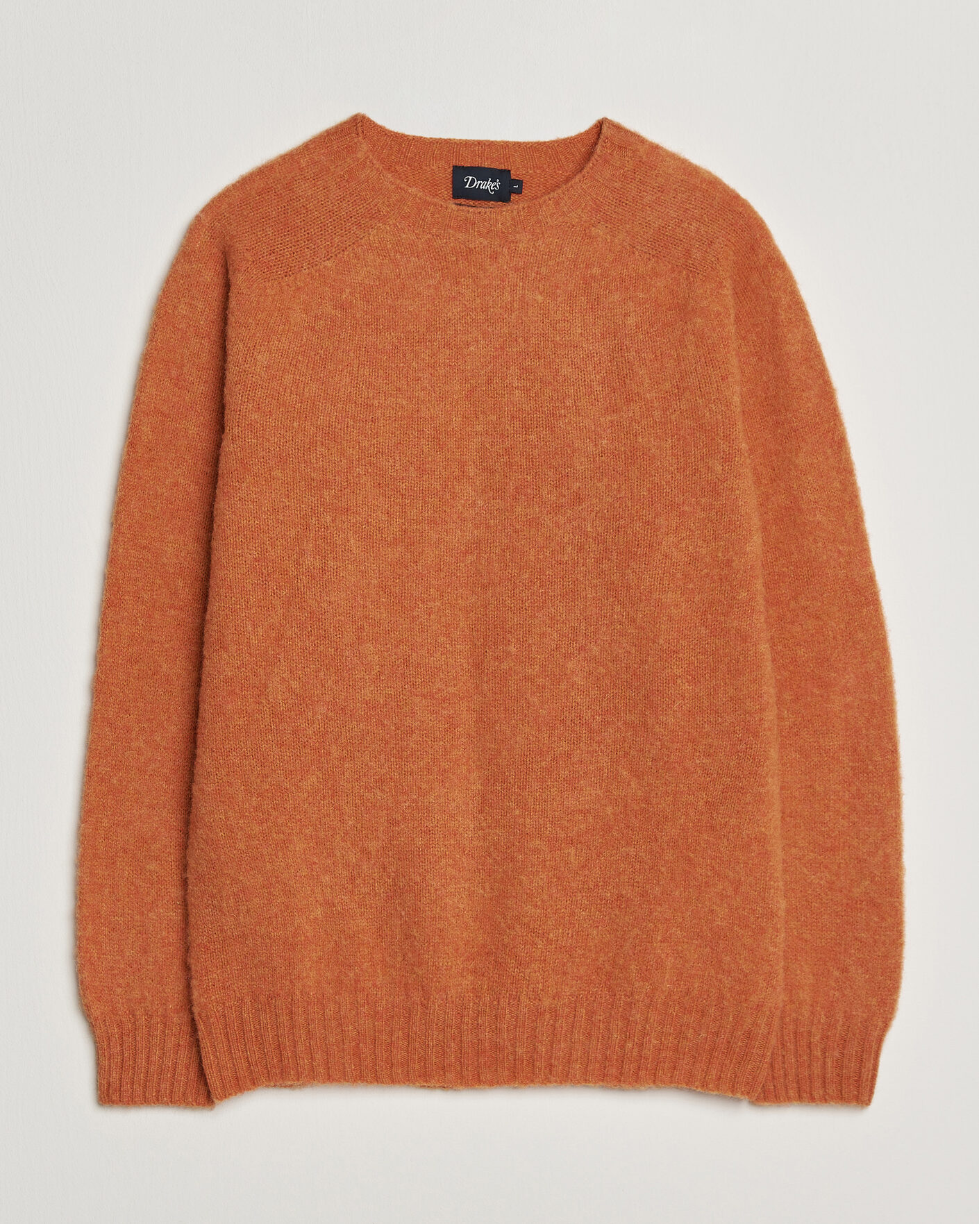 Men | Sweaters & Knitwear | Drake's | Brushed Shetland Crew Orange