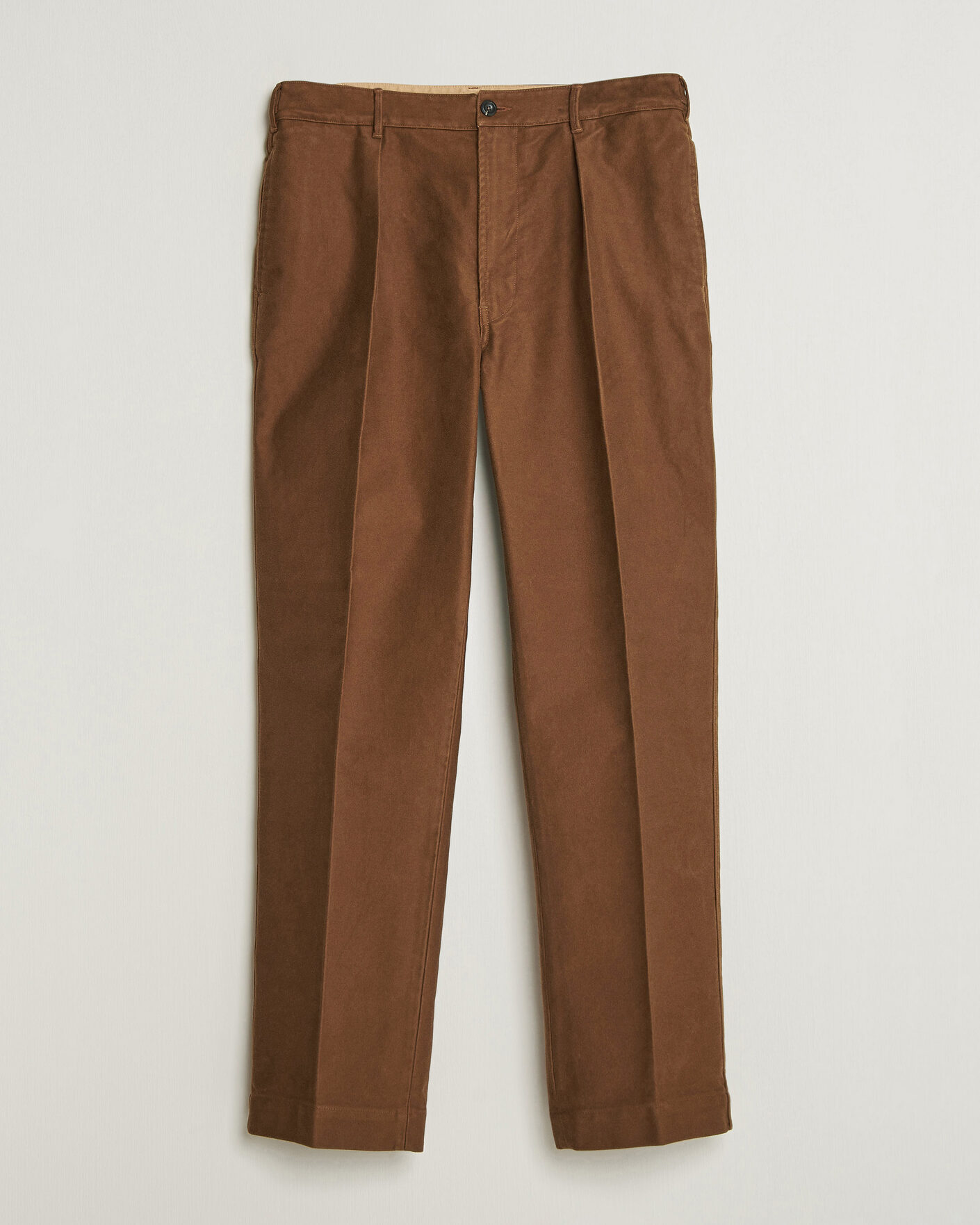 Men | Trousers | Drake's | MKIV Japanese Moleskin Games Trousers Brown