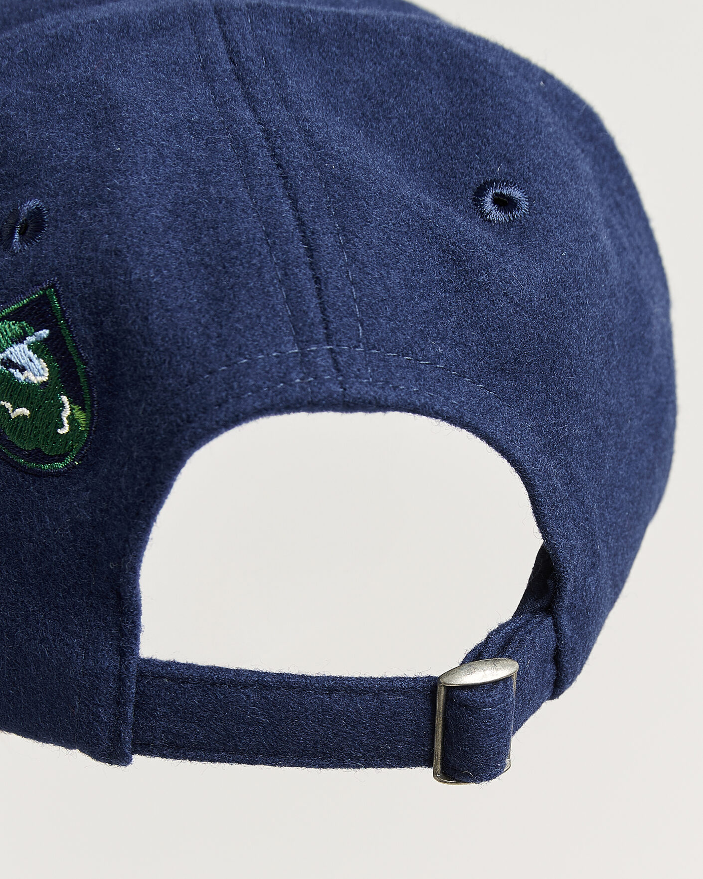 Men | Hats & Caps | Drake's | Crest Merino Wool Baseball Cap Navy