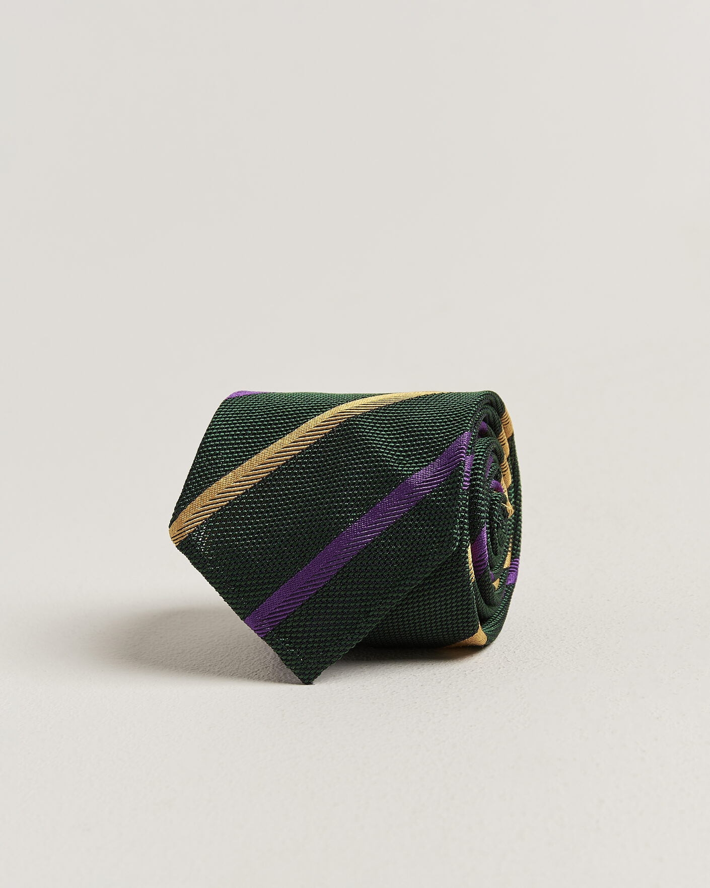 Men | Ties | Drake's | Multistripe Grenadine Silk Tie Green/Yellow/Purple