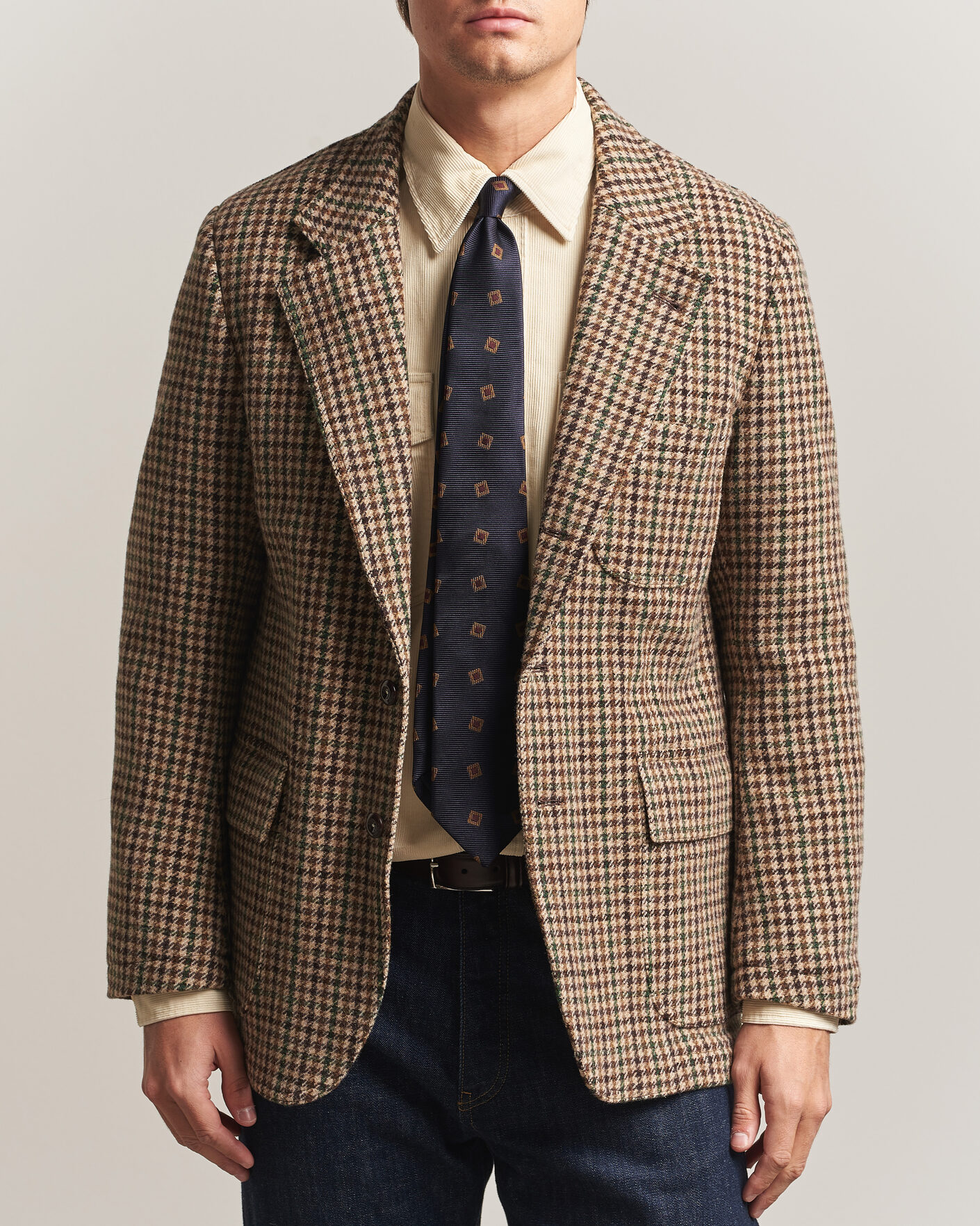 Men | Blazers | Drake's | MKVII Tweed Houndcheck Games Blazer Brown