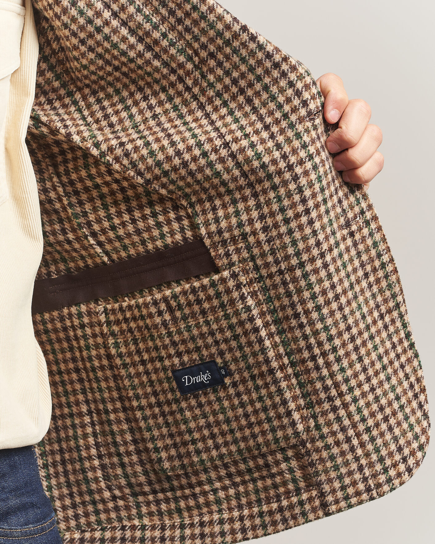 Men | Blazers | Drake's | MKVII Tweed Houndcheck Games Blazer Brown