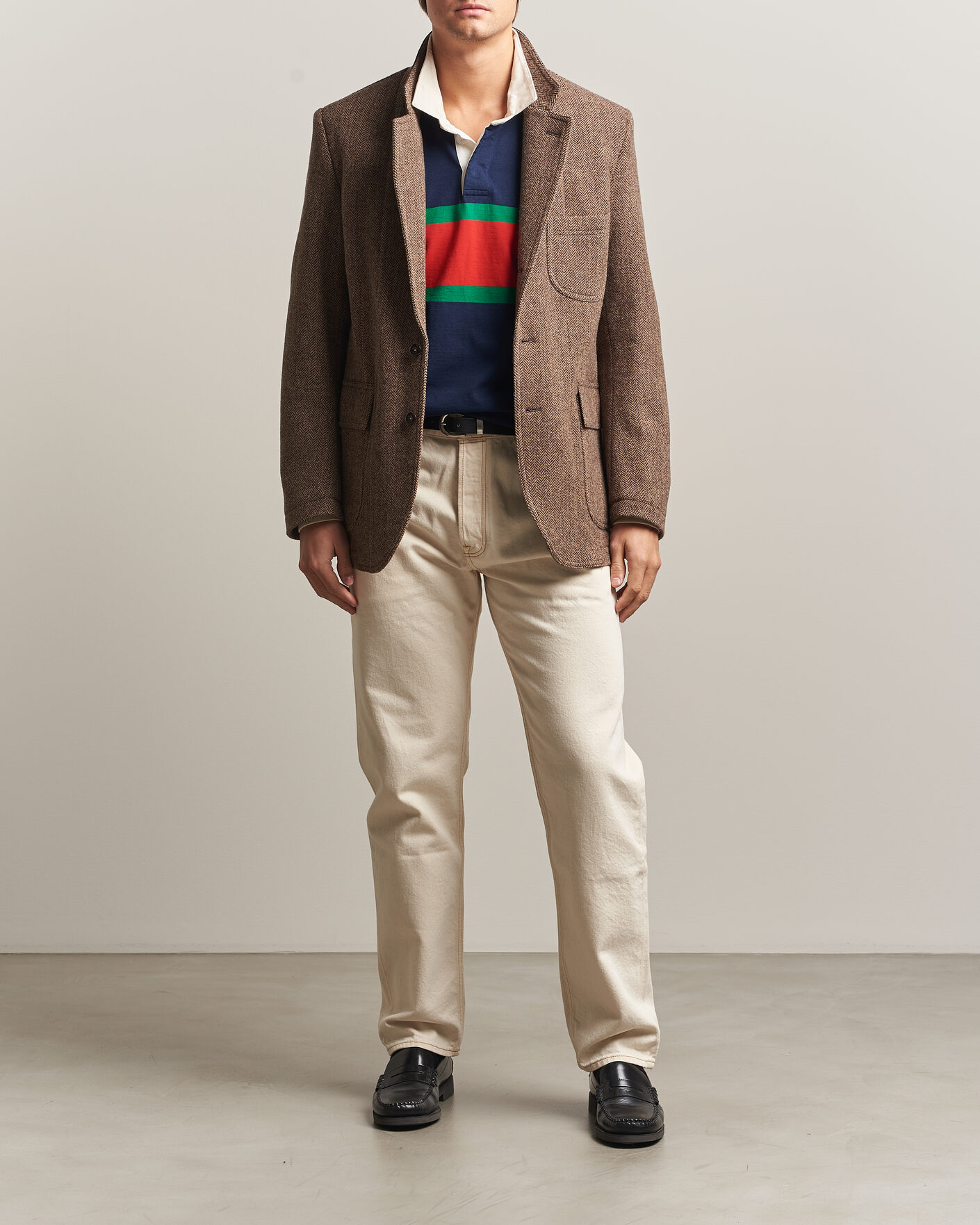 Men | Blazers | Drake's | MKVII Tweed Herringbone Games Blazer Brown