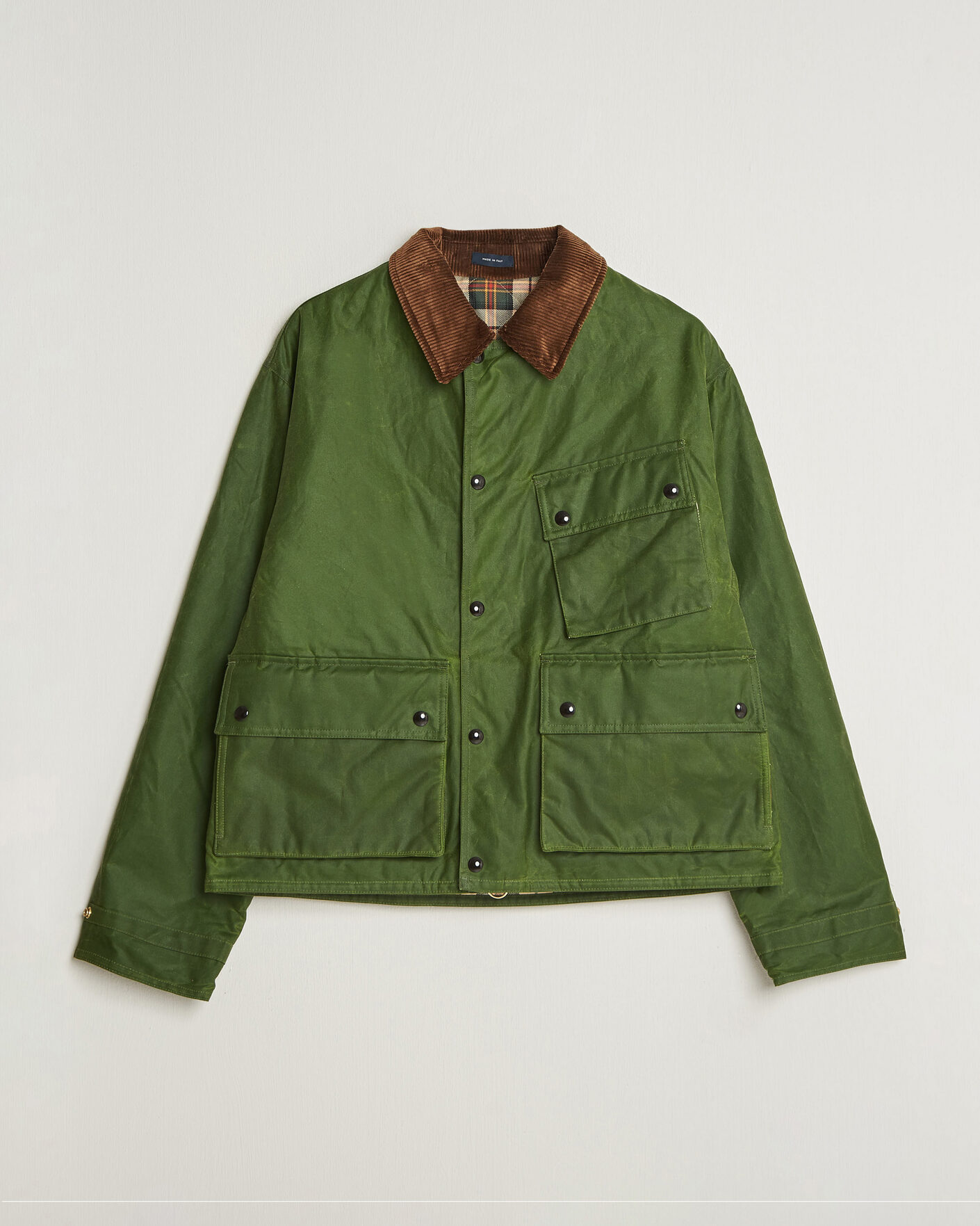 Men | Coats & Jackets | Drake's | Waxed Wader Jacket Lemongrass