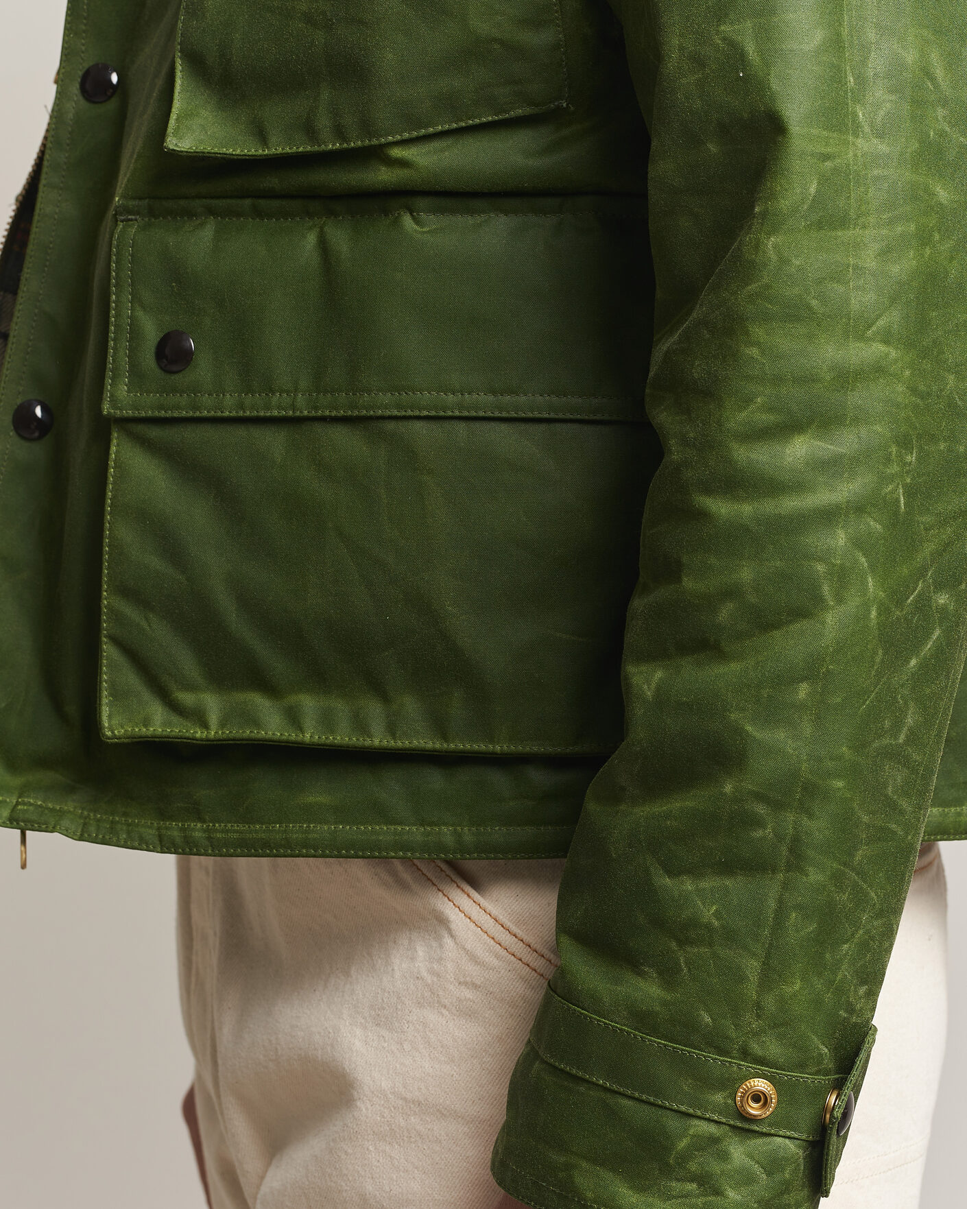 Men | Coats & Jackets | Drake's | Waxed Wader Jacket Lemongrass