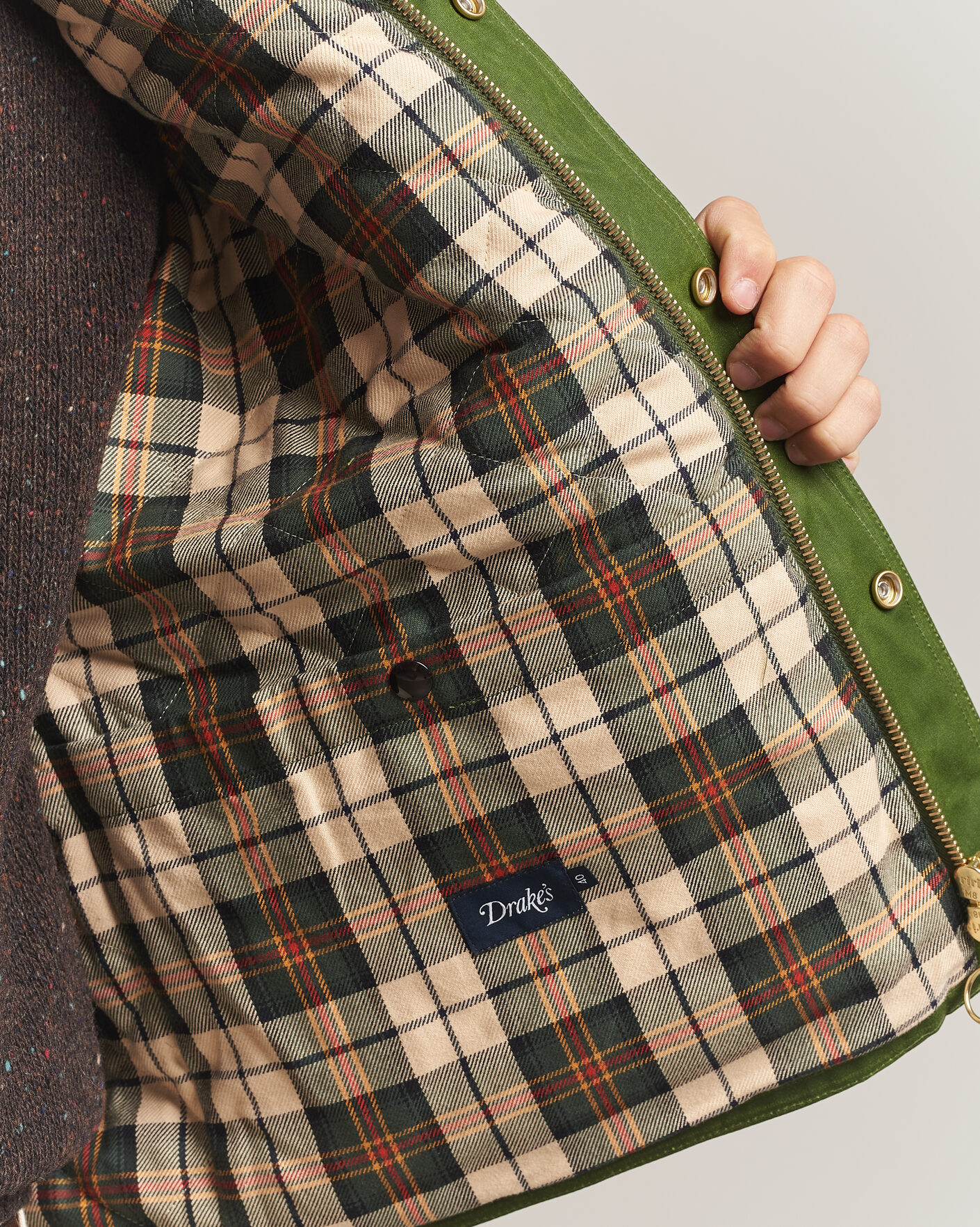 Men | Coats & Jackets | Drake's | Waxed Wader Jacket Lemongrass