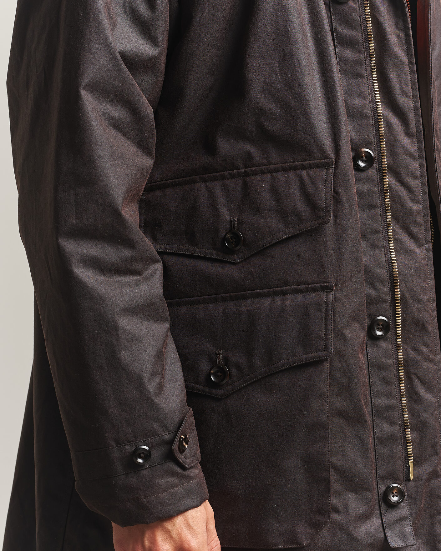 Men | Coats & Jackets | Drake's | Military Waxed Mac Rustic