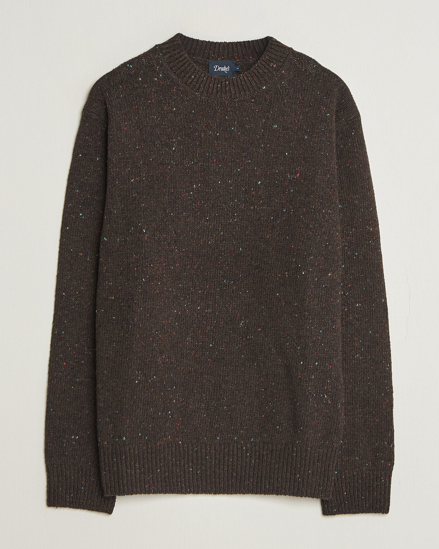 Men | Sweaters & Knitwear | Drake's | Donegal Crewneck Brown
