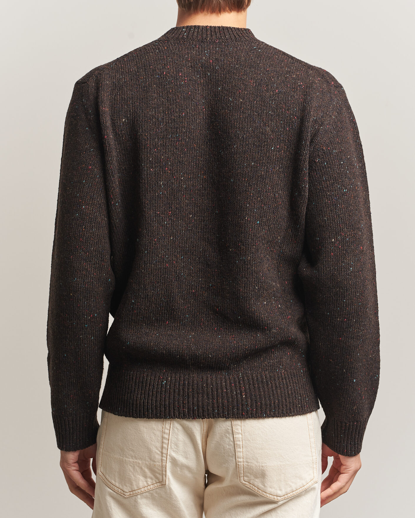 Men | Sweaters & Knitwear | Drake's | Donegal Crewneck Brown
