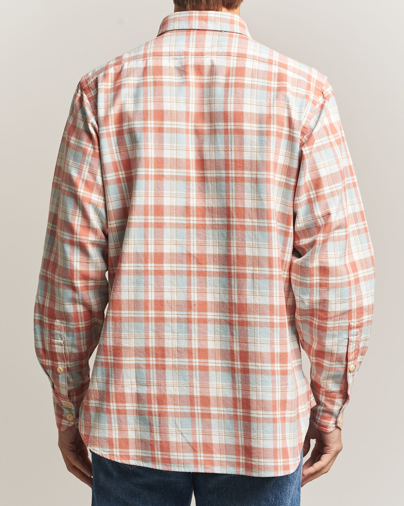Men | Shirts | Drake's | Two Pocket Check Shirt Pink/Blue
