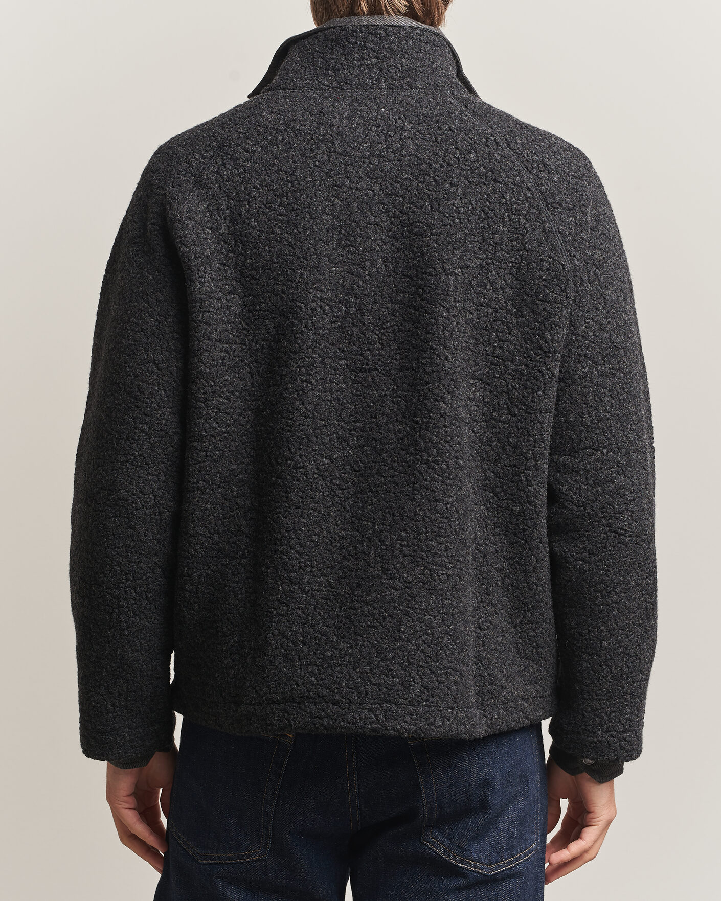Men | Sweaters & Knitwear | Drake's | Mock Neck Fleece Grey