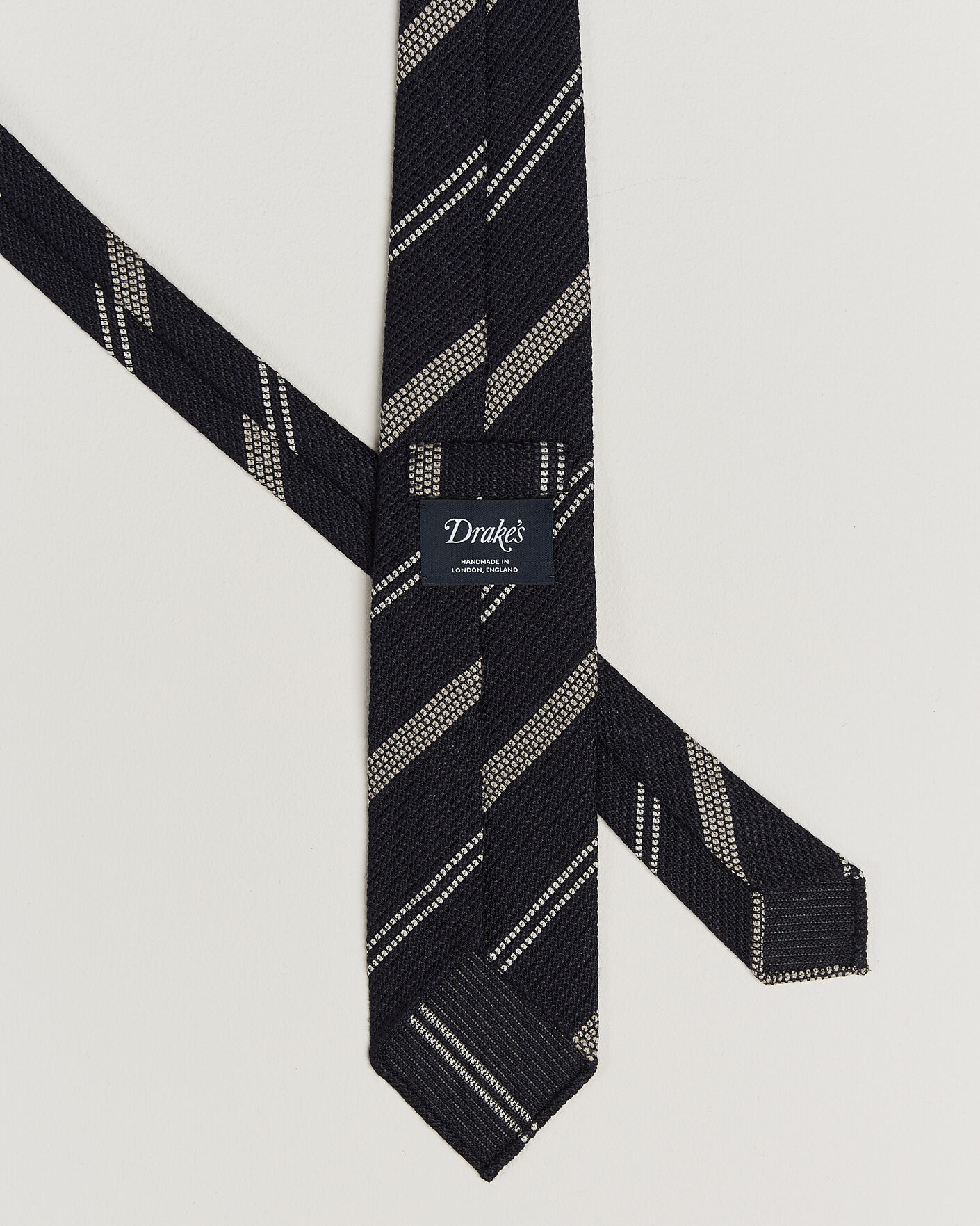 Men | Ties | Drake's | Striped Grenadine Tie Navy/White