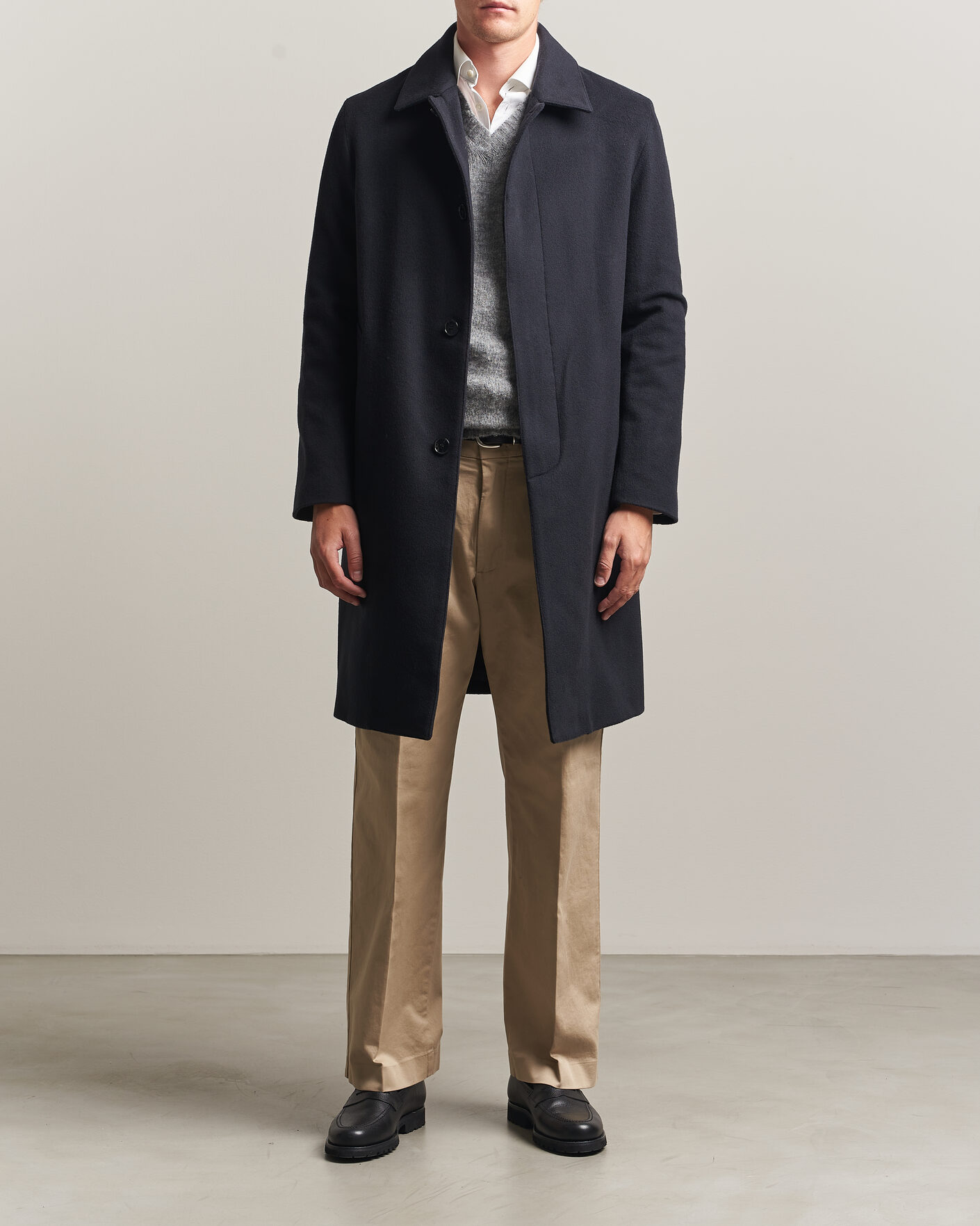 Men | Coats & Jackets | Mackintosh | Dunkeld Wool/Cashmere Coat Navy