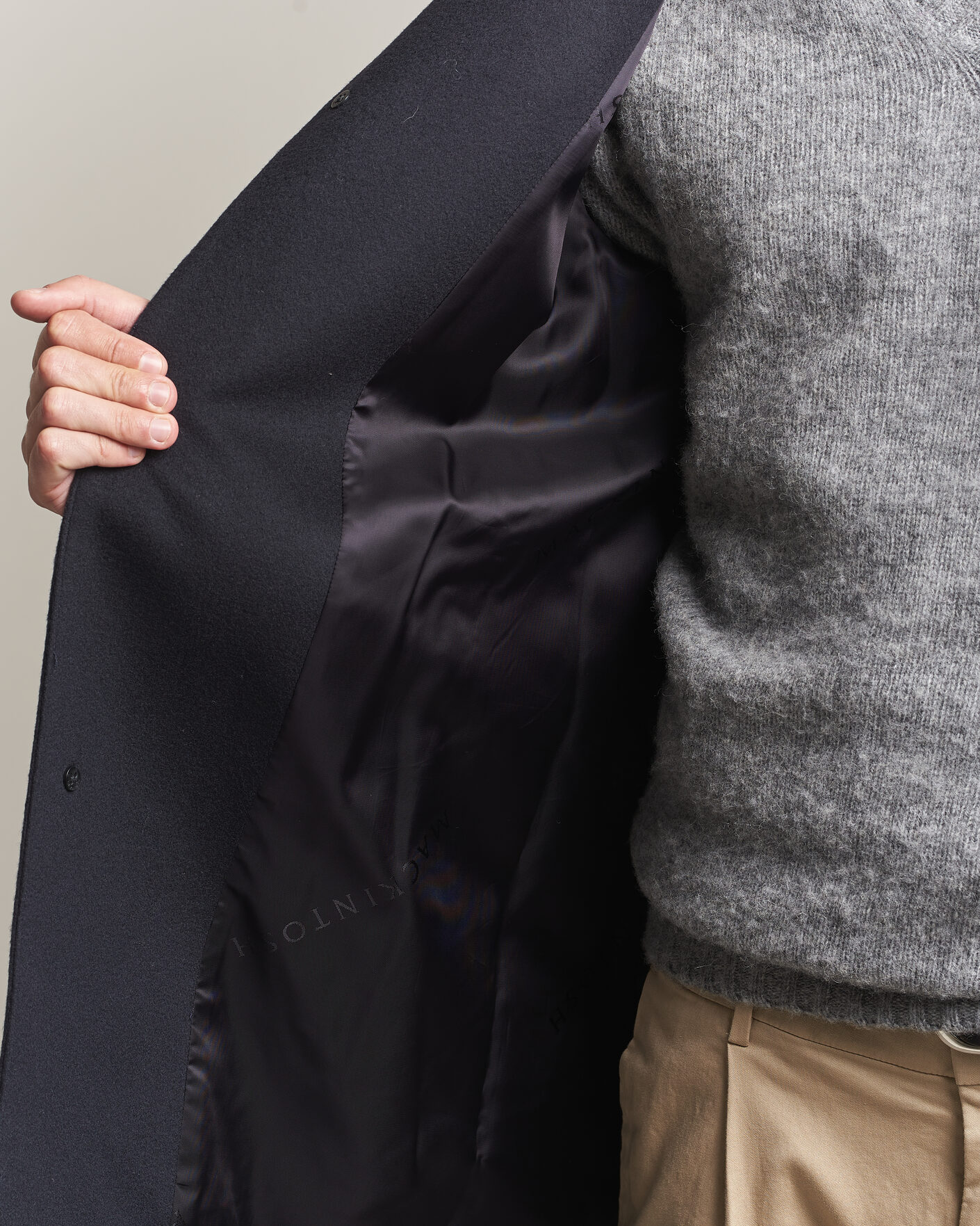 Men | Coats & Jackets | Mackintosh | Dunkeld Wool/Cashmere Coat Navy