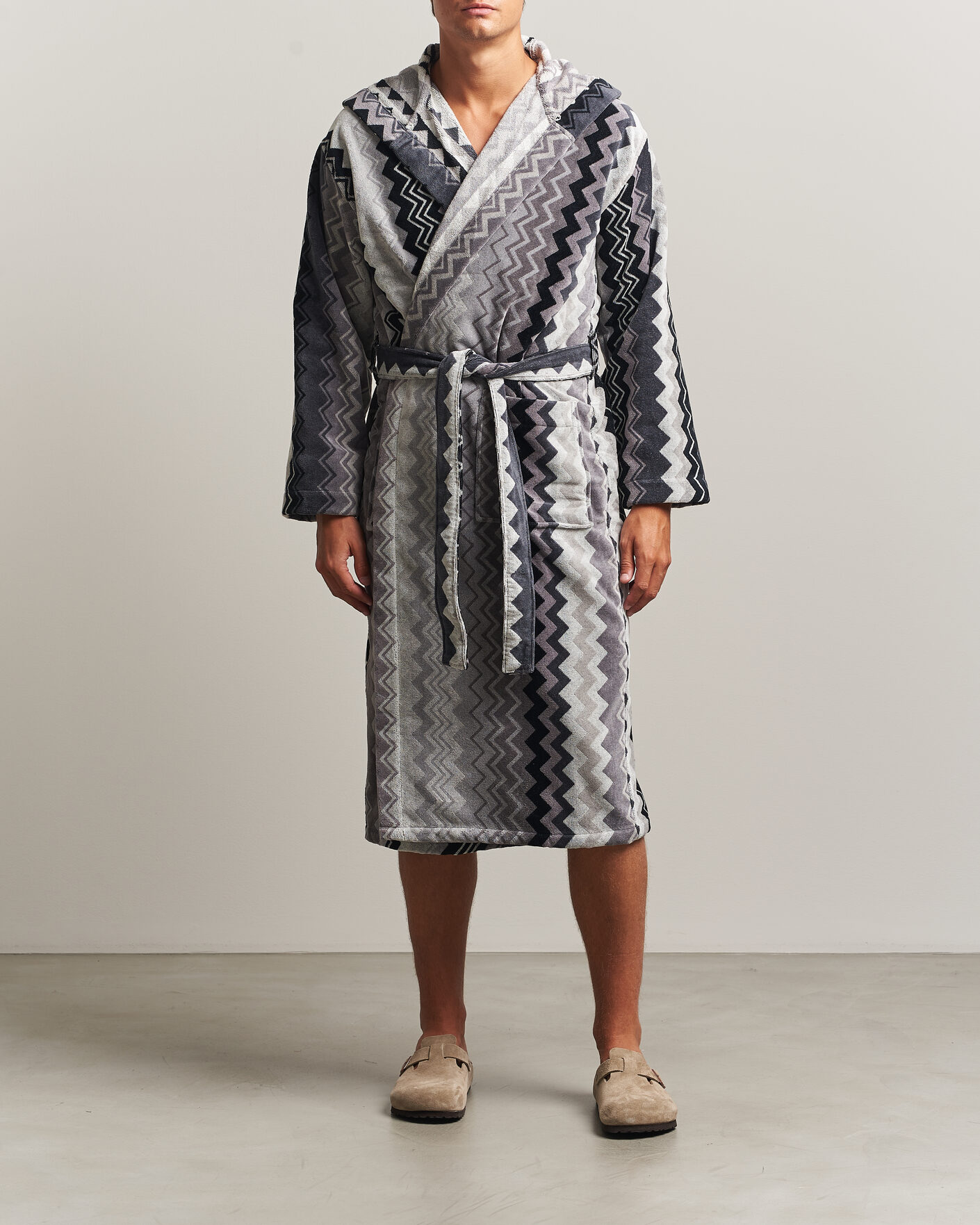 Men | Pyjamas & Robes | Missoni Home | Giacomo Hooded Bathrobe Multi Black