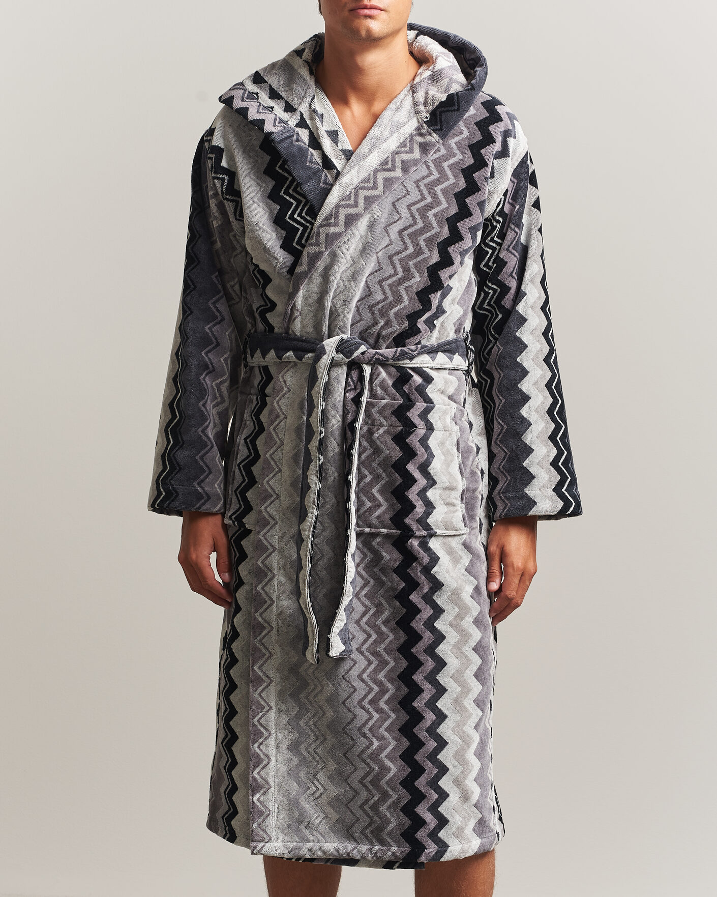 Men | Pyjamas & Robes | Missoni Home | Giacomo Hooded Bathrobe Multi Black