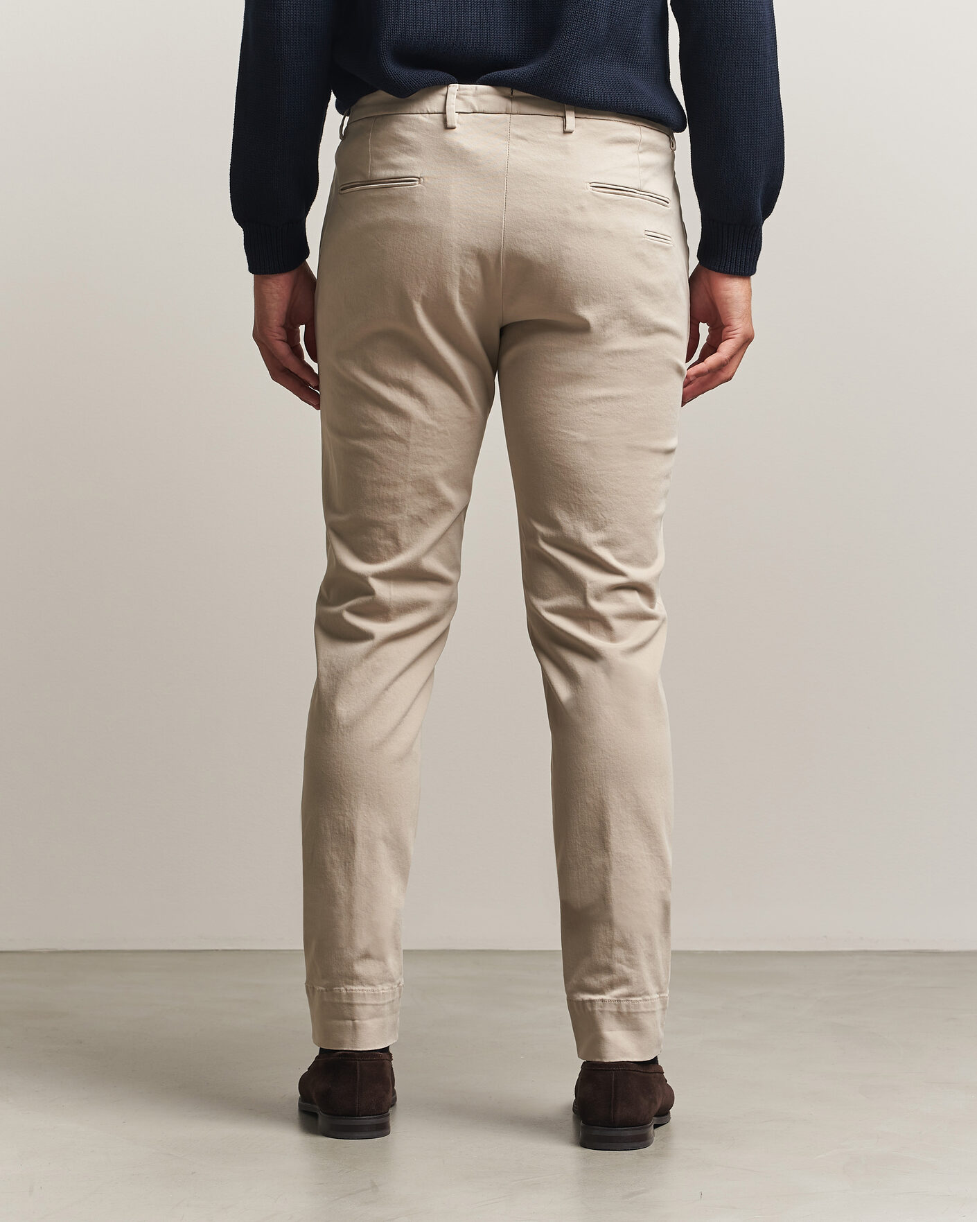 Men | Trousers | Briglia 1949 | Slim Fit Cotton Stretch Trousers Beige