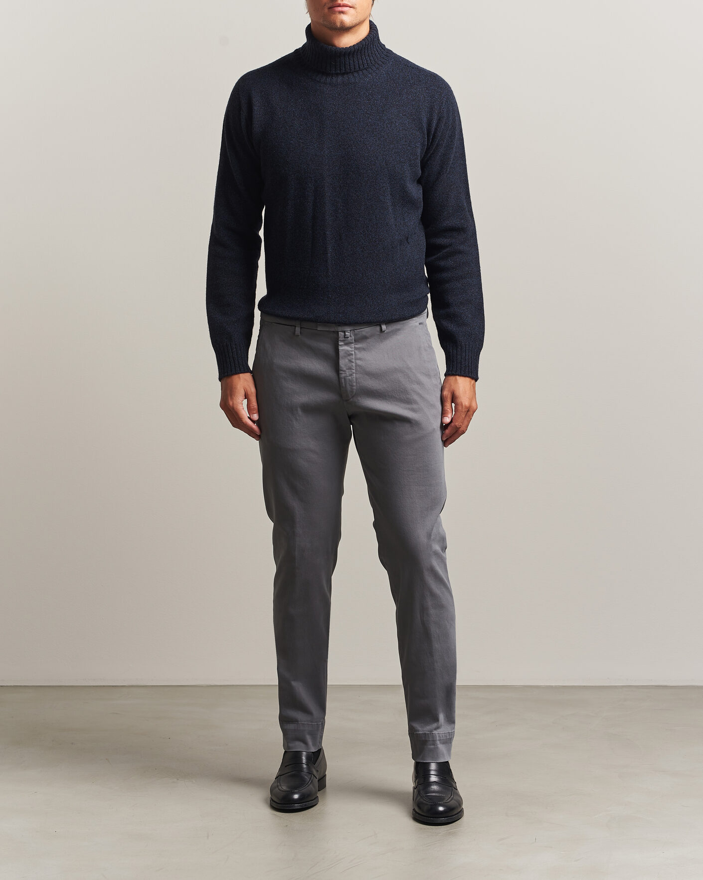Men | Trousers | Briglia 1949 | Slim Fit Cotton Stretch Trousers Grey