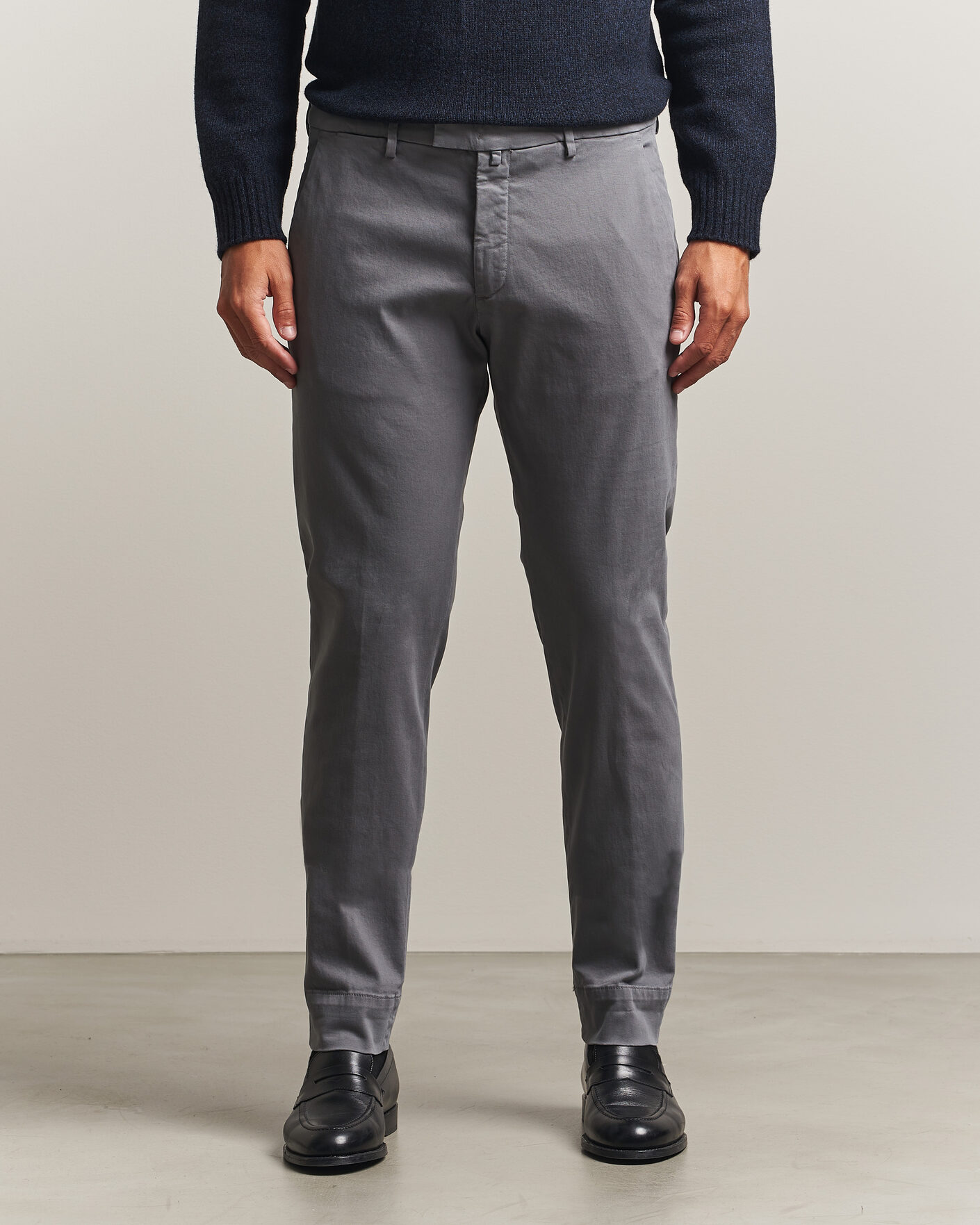 Men | Trousers | Briglia 1949 | Slim Fit Cotton Stretch Trousers Grey