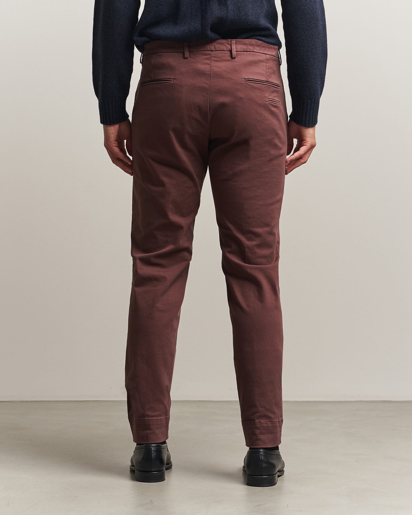 Men | Trousers | Briglia 1949 | Slim Fit Cotton Stretch Trousers Burgundy
