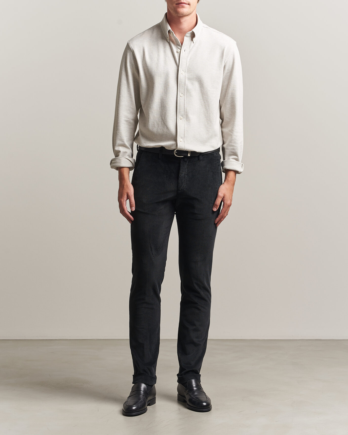 Men | Trousers | Briglia 1949 | Slim Fit Corduroy Trousers Black