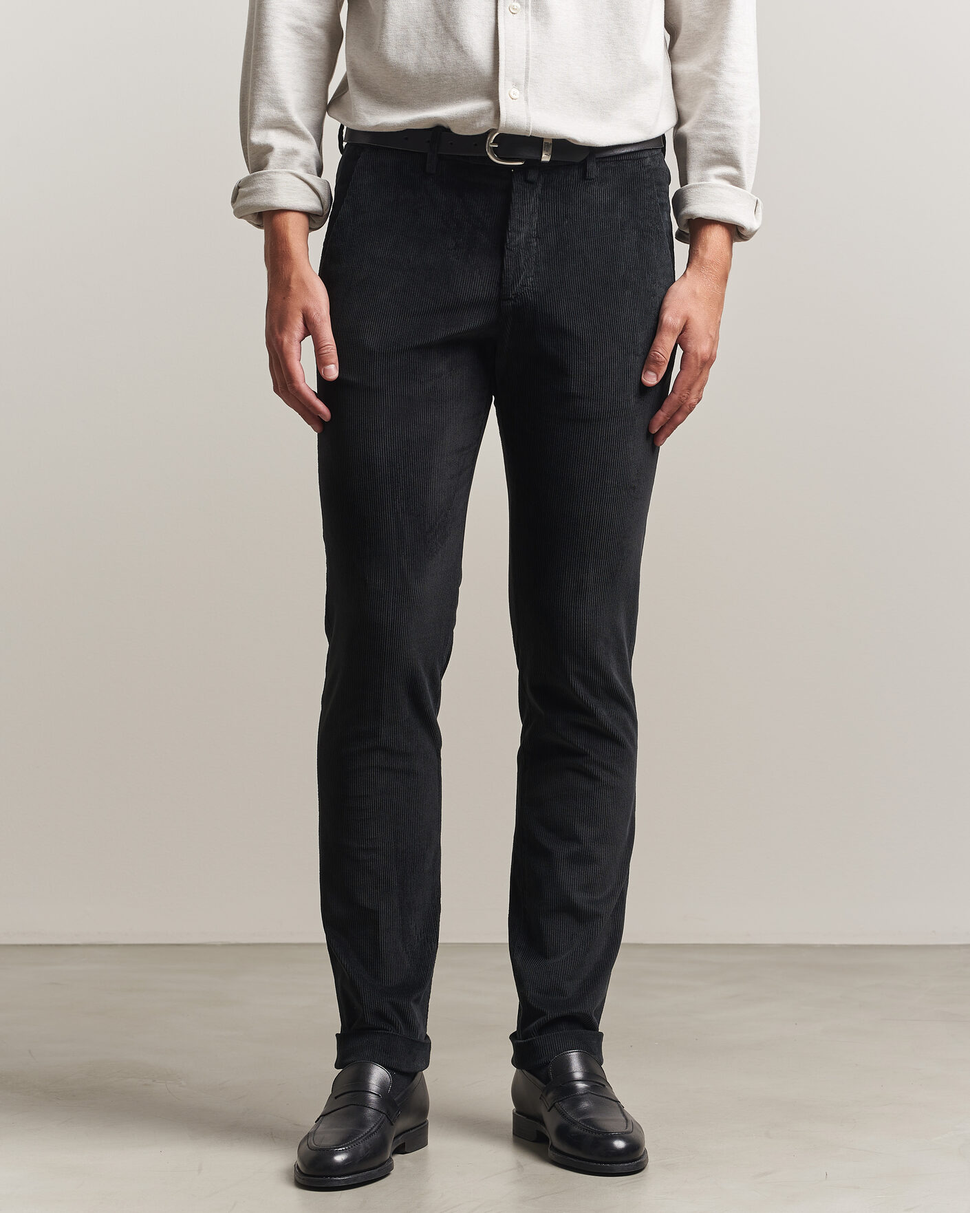 Men | Trousers | Briglia 1949 | Slim Fit Corduroy Trousers Black