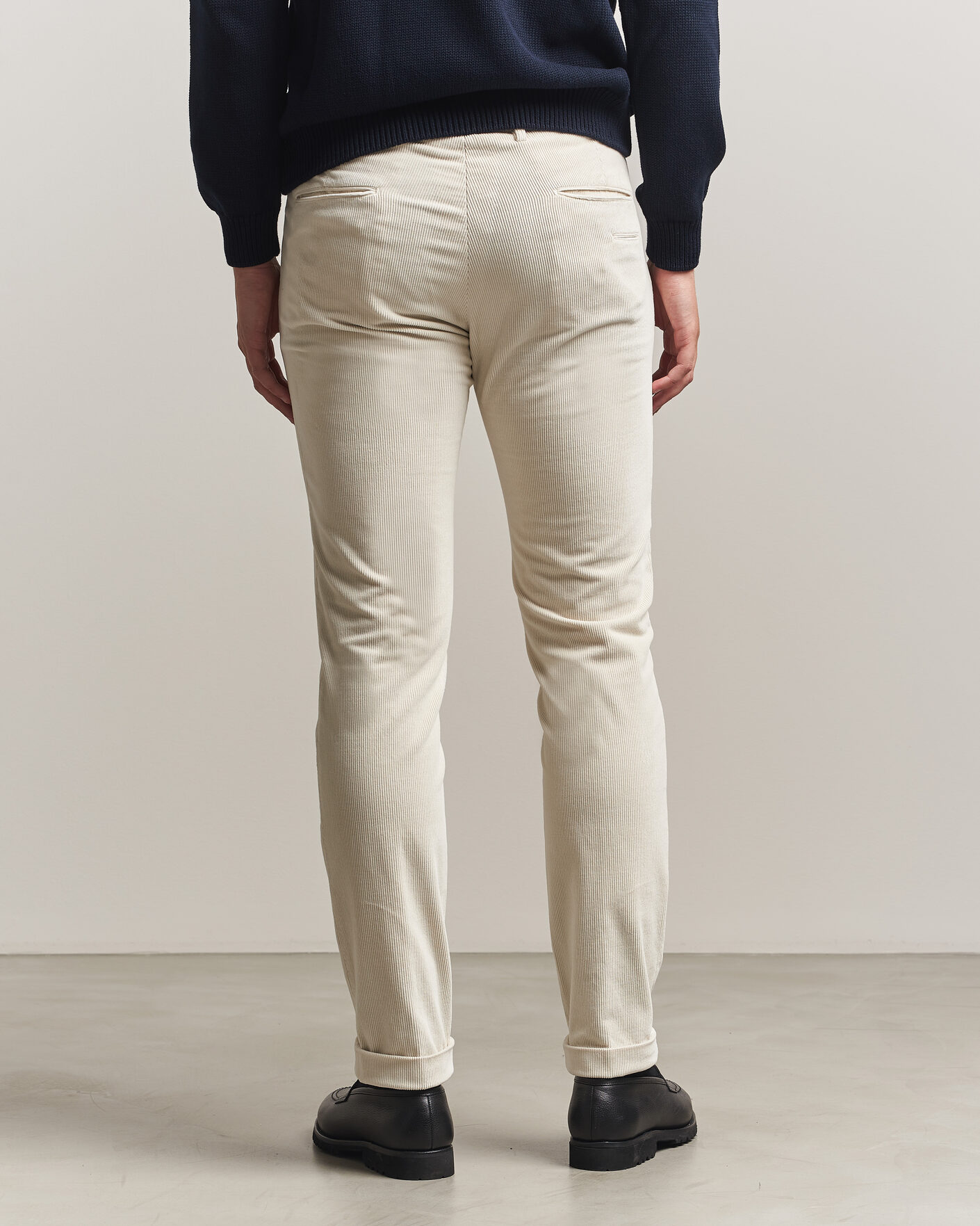 Men | Trousers | Briglia 1949 | Slim Fit Corduroy Trousers Off White