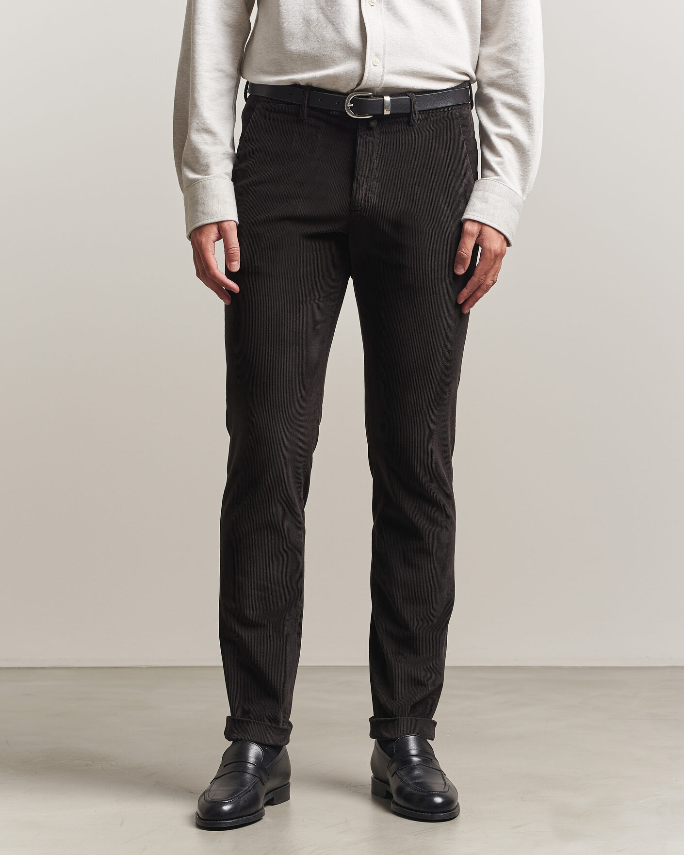 Men | Trousers | Briglia 1949 | Slim Fit Corduroy Trousers Dark Brown