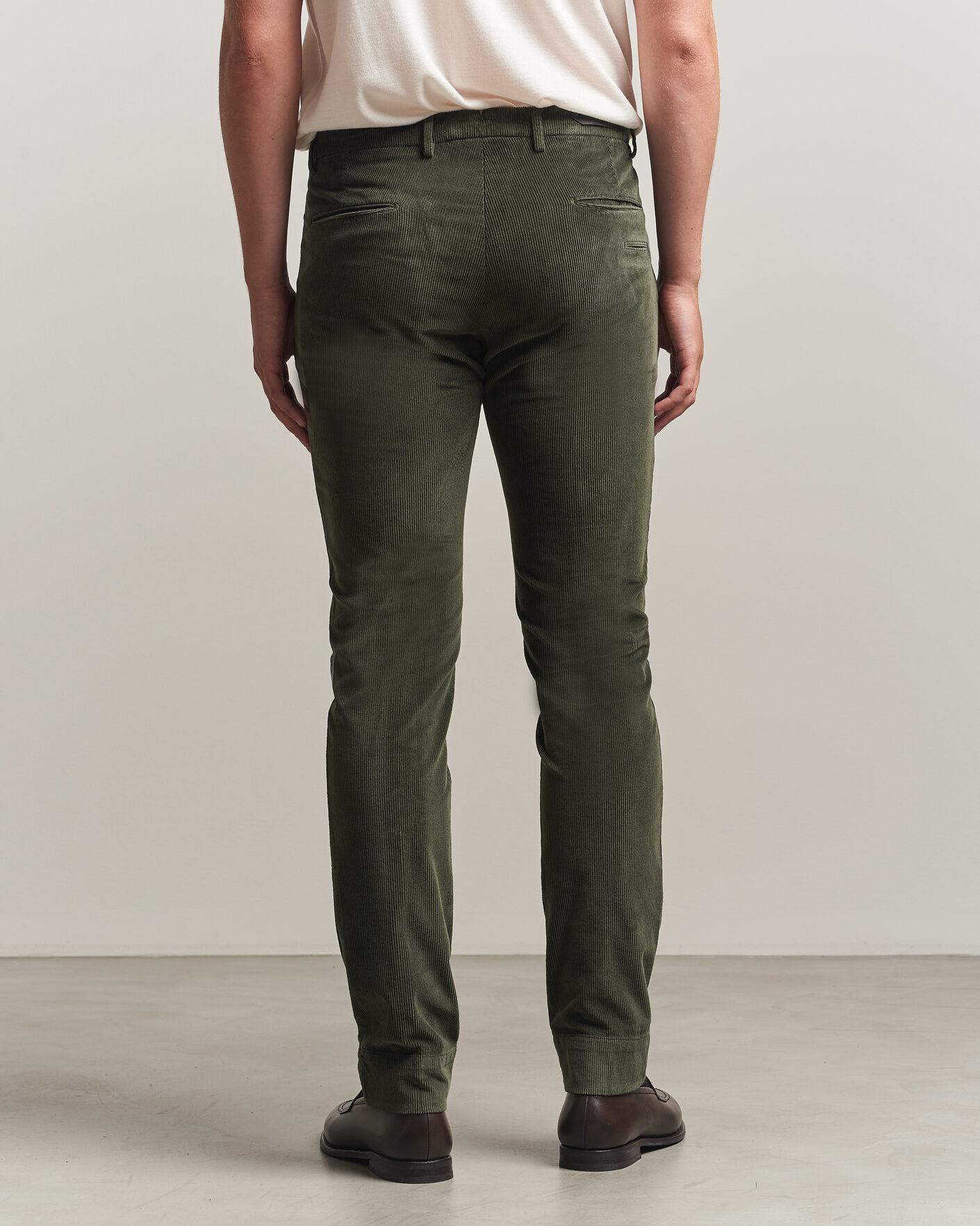 Men | Trousers | Briglia 1949 | Slim Fit Corduroy Trousers Dark Green