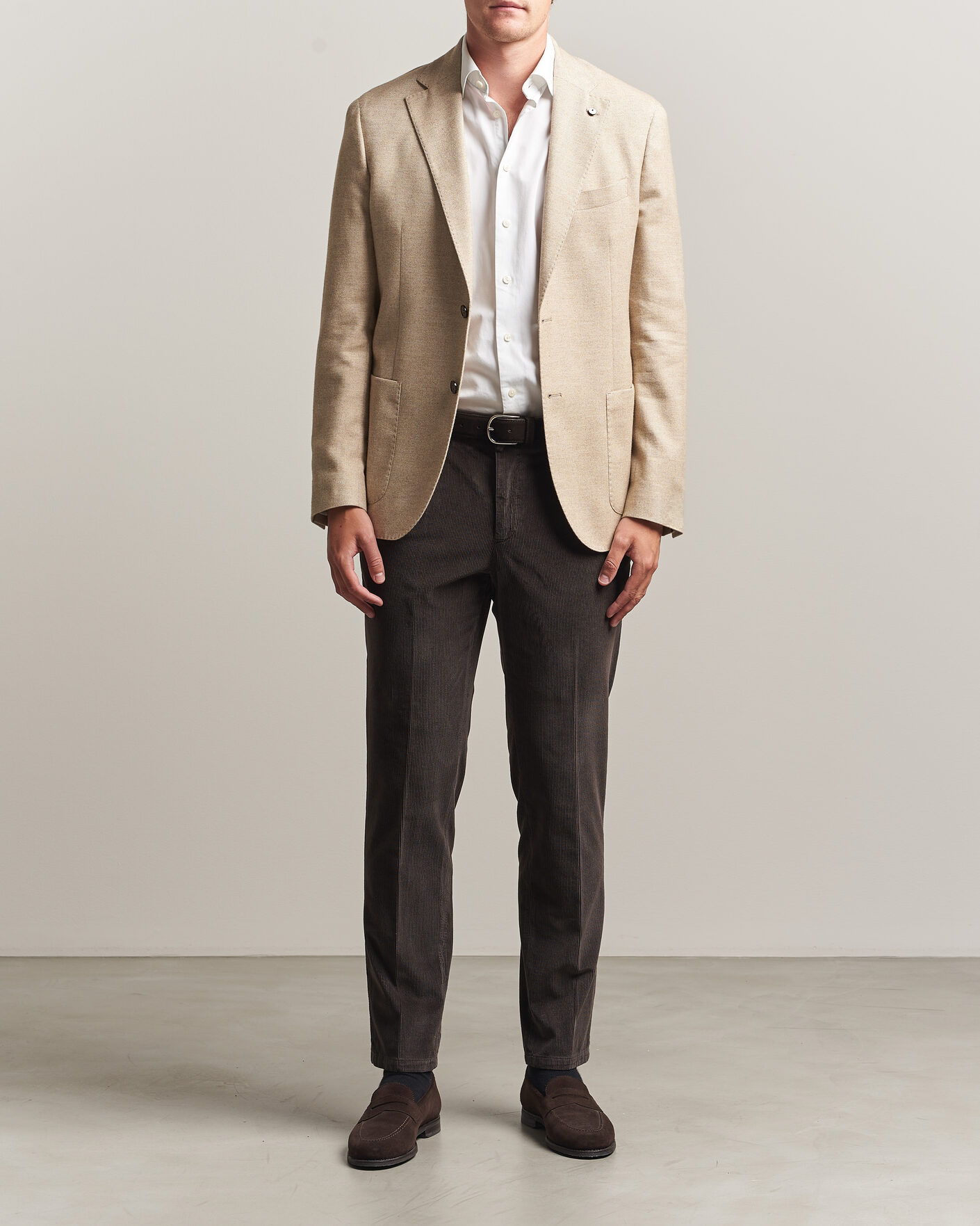 Men | Trousers | Briglia 1949 | Easy Fit Corduroy Trousers Brown