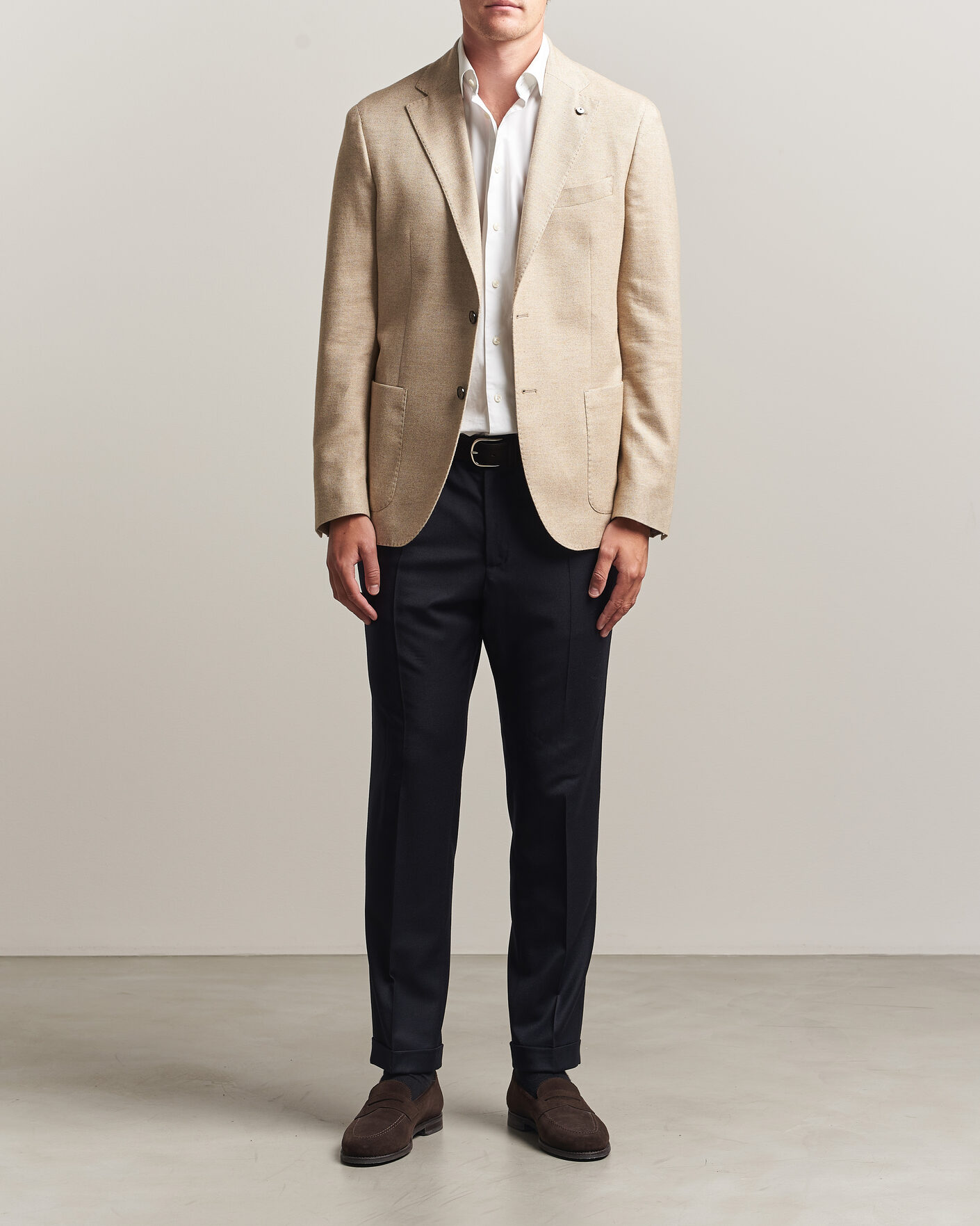 Men | Trousers | Briglia 1949 | Isola Stretch Flannel Trousers Navy