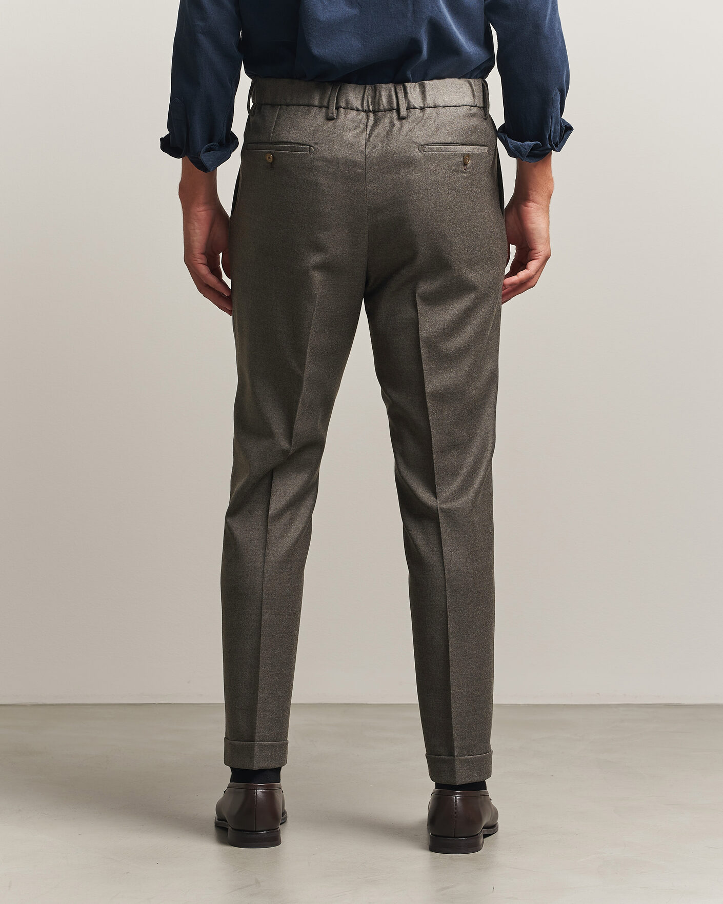Men | Trousers | Briglia 1949 | Isola Stretch Flannel Trousers Brown