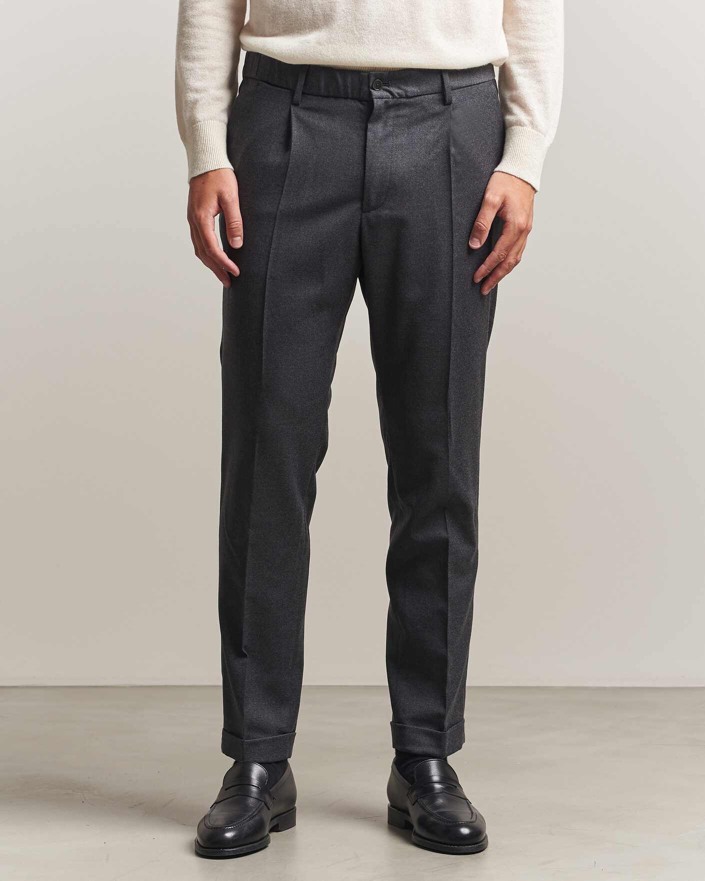 Briglia 1949 Isola Stretch Flannel Trousers Grey at CareOfCarl.com