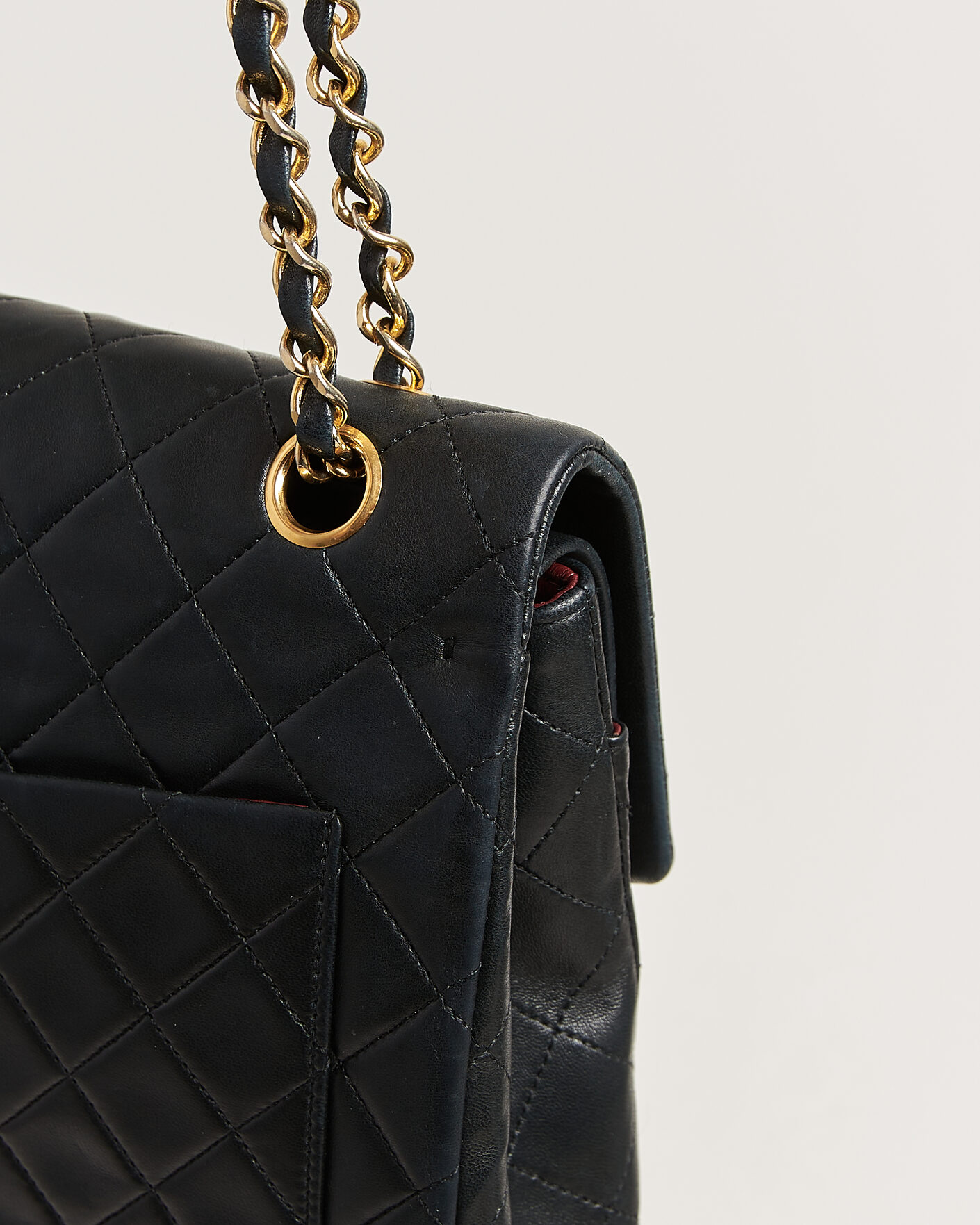 Men | Pre-Owned & Vintage Bags | Chanel Pre-Owned | Classic Medium Square Double Flap Bag Lambskin Black