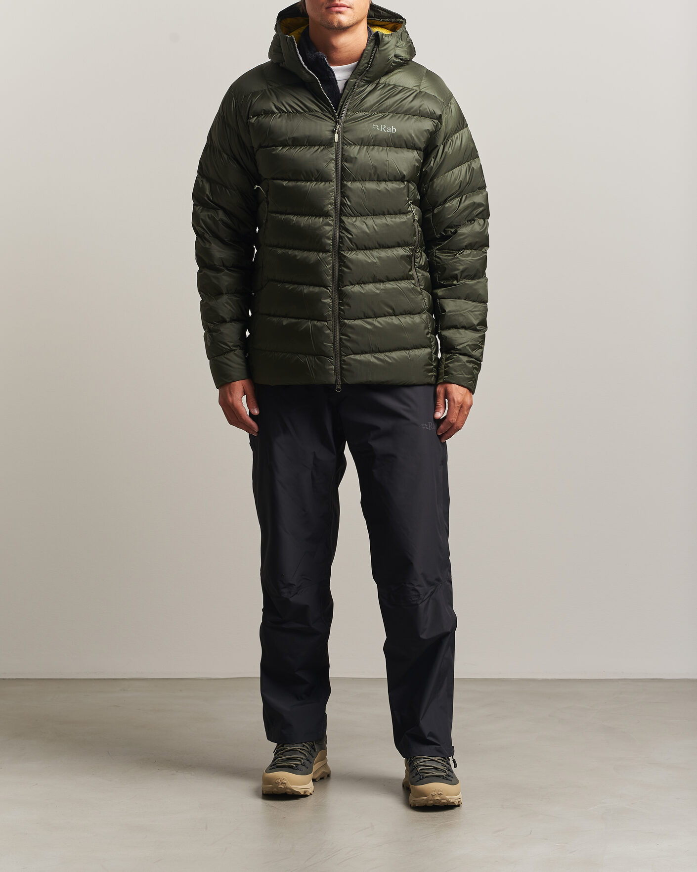 Men | Coats & Jackets | Rab | Electron Pro Hoody Mid Down Jacket Army 