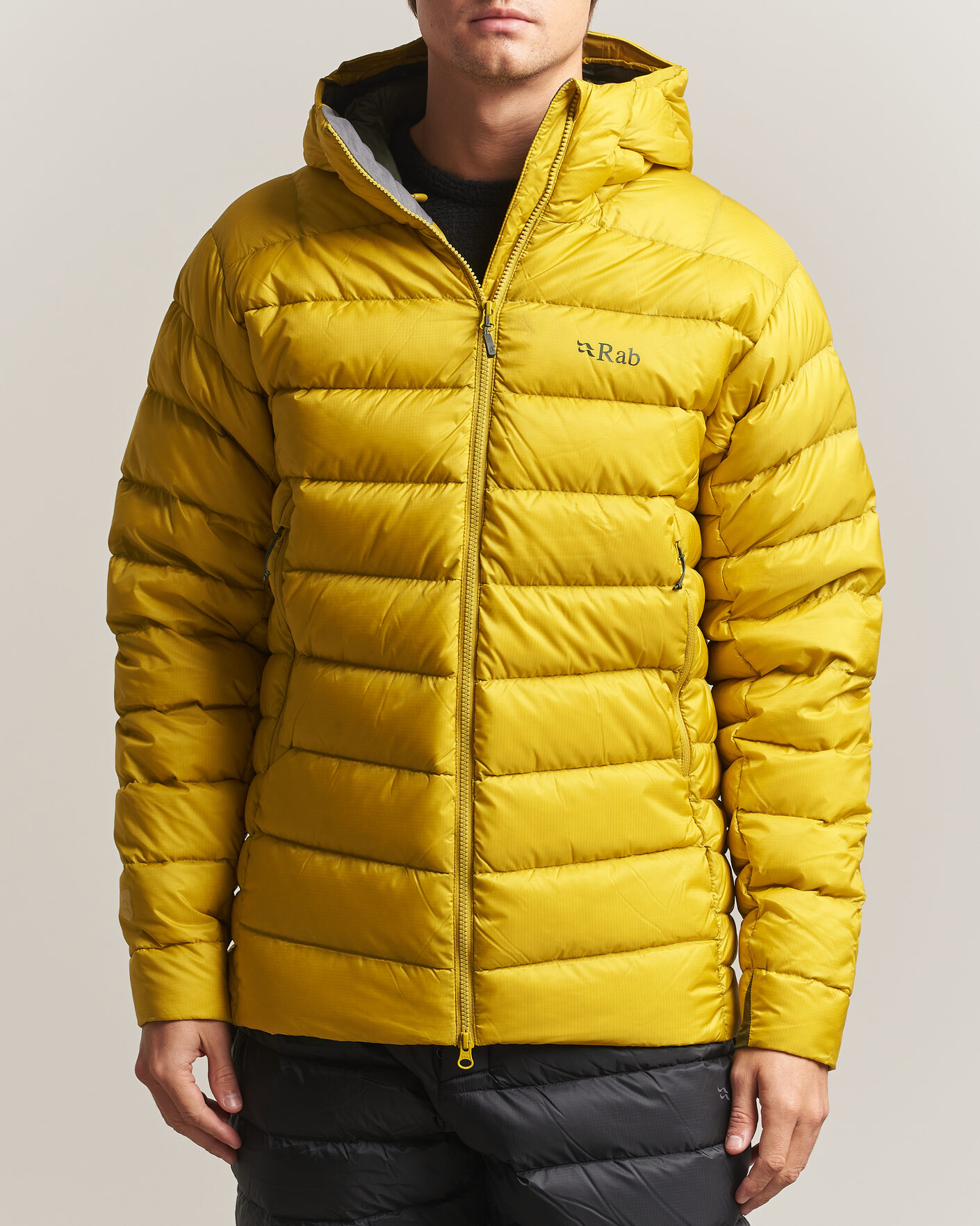 Men | Coats & Jackets | Rab | Electron Pro Hoody Mid Down Jacket Dark Pollen