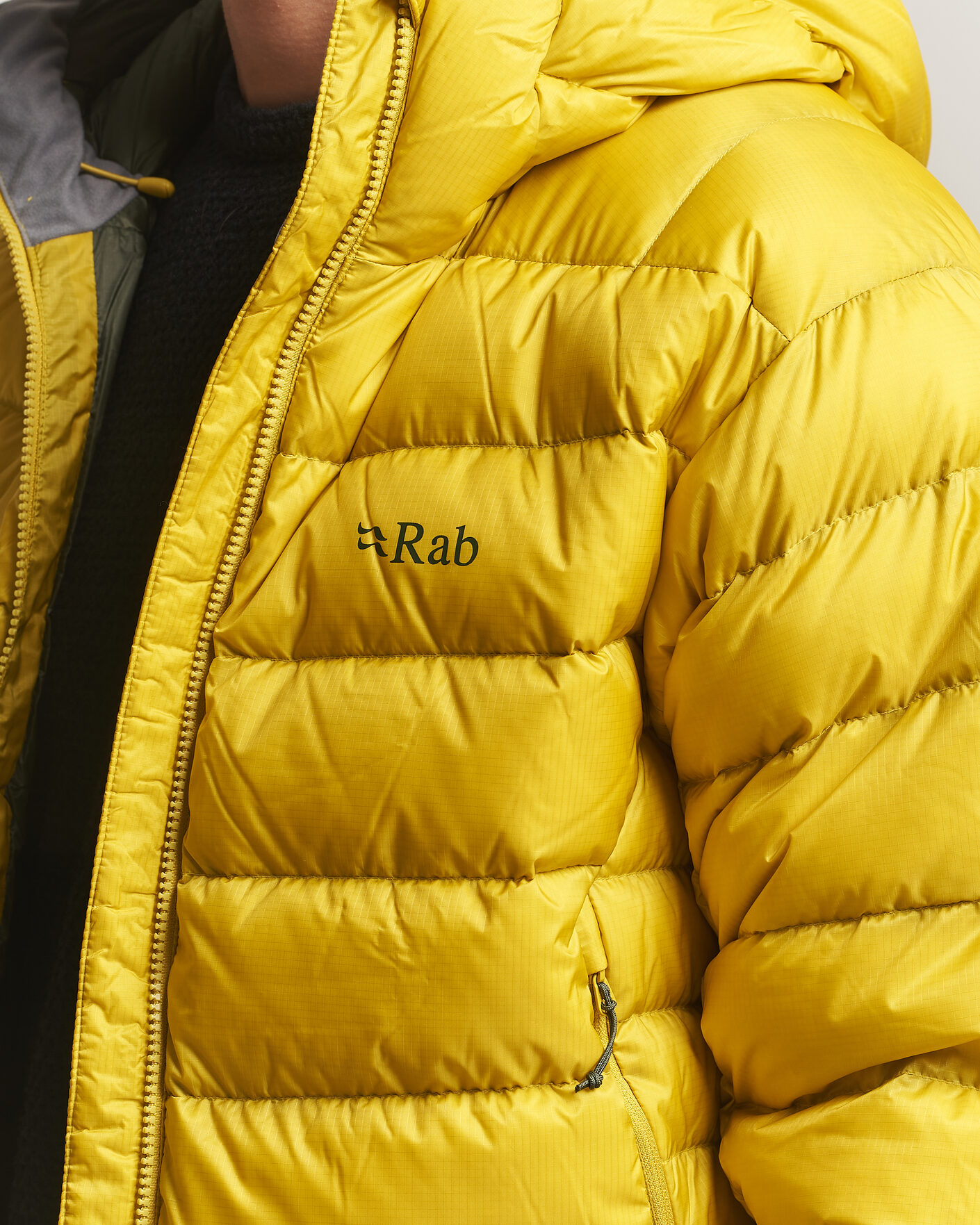 Men | Coats & Jackets | Rab | Electron Pro Hoody Mid Down Jacket Dark Pollen