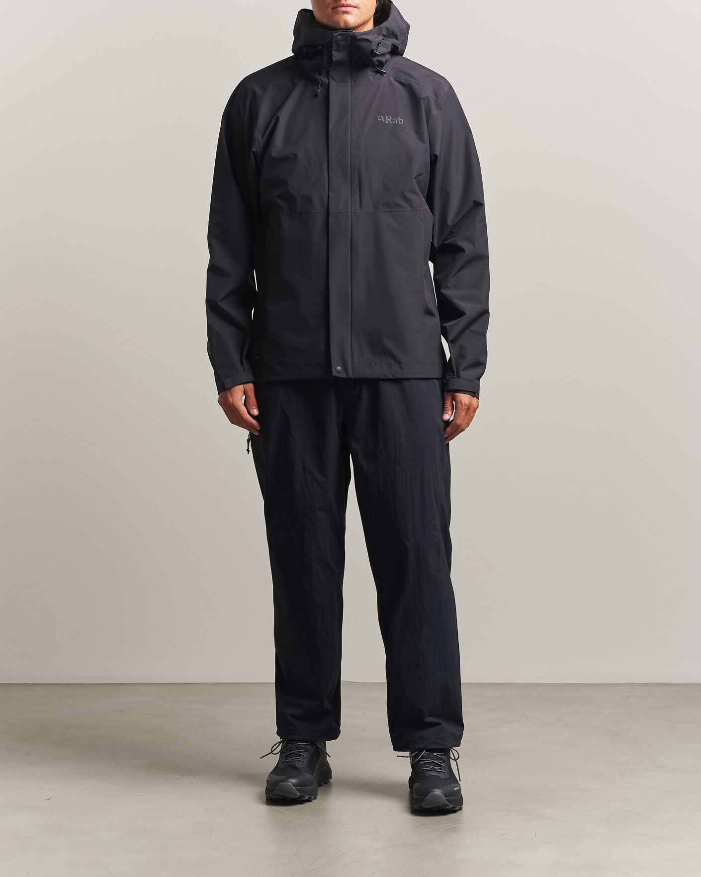Men | Coats & Jackets | Rab | Downpour Waterproof Jacket Black