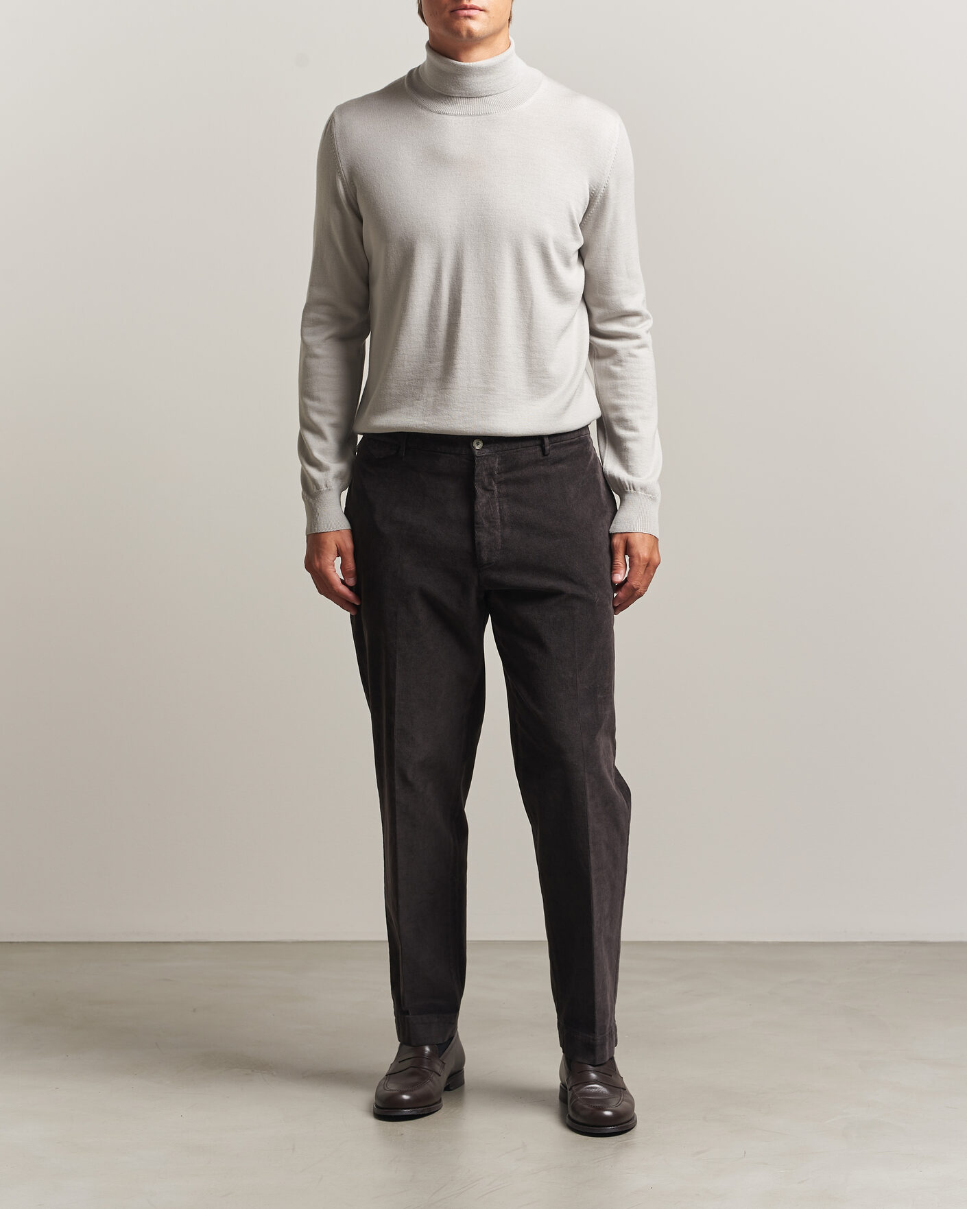 Men | Sweaters & Knitwear | Gran Sasso | Merino Fashion Fit Rollneck Light Beige