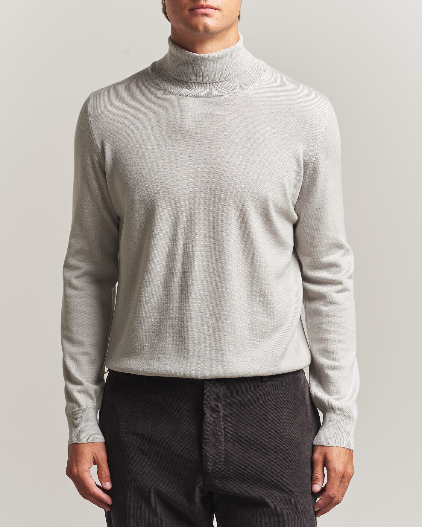 Men | Sweaters & Knitwear | Gran Sasso | Merino Fashion Fit Rollneck Light Beige