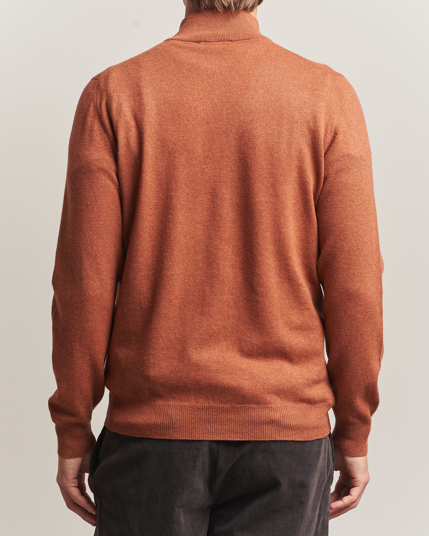 Men | Sweaters & Knitwear | Gran Sasso | Wool/Cashmere Half Zip Rust Orange