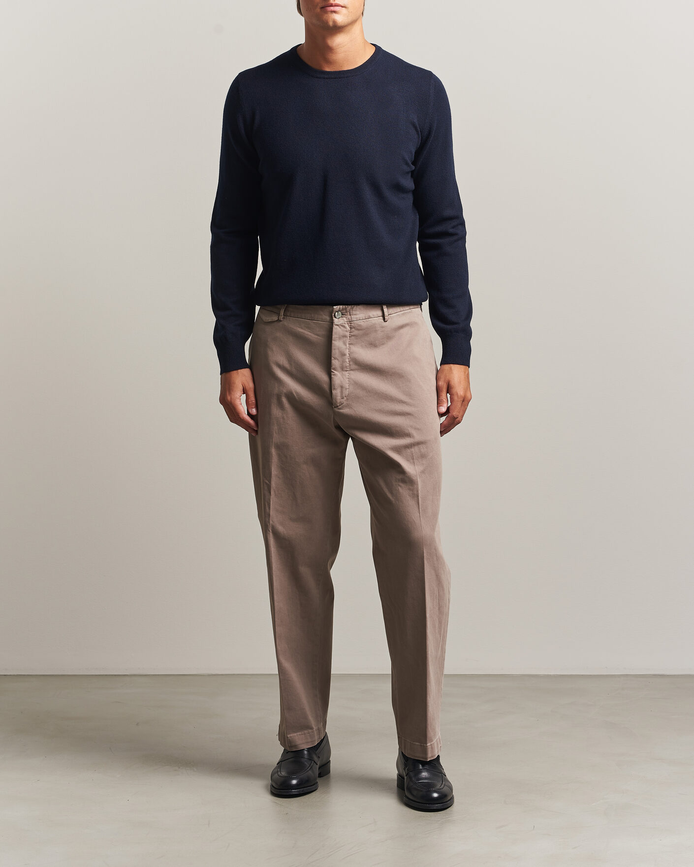 Men | Sweaters & Knitwear | Gran Sasso | Wool/Cashmere Crew Neck Navy
