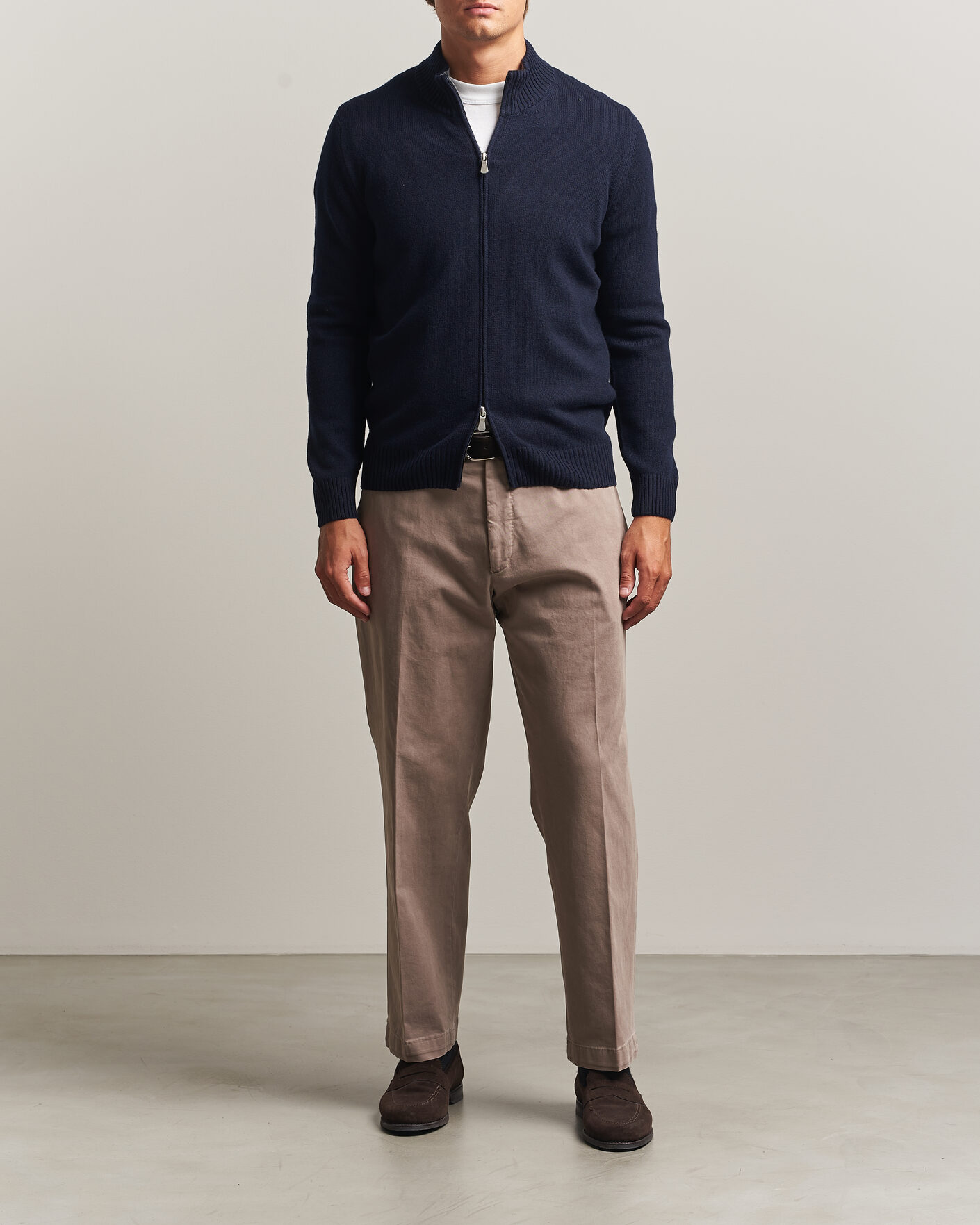 Men | Sweaters & Knitwear | Gran Sasso | Wool/Cashmere Full Zip Navy