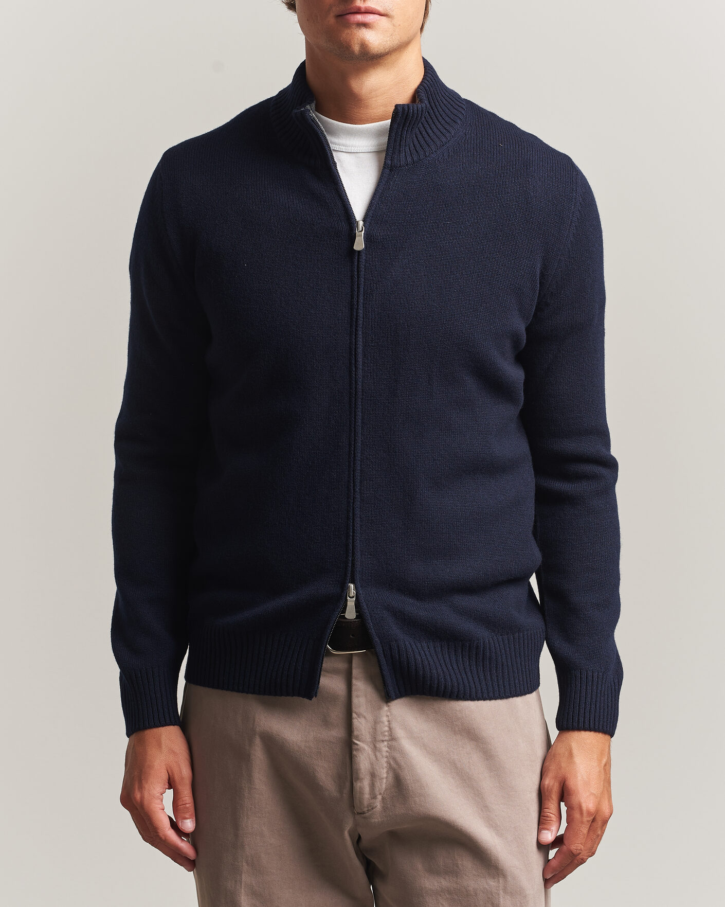 Men | Sweaters & Knitwear | Gran Sasso | Wool/Cashmere Full Zip Navy