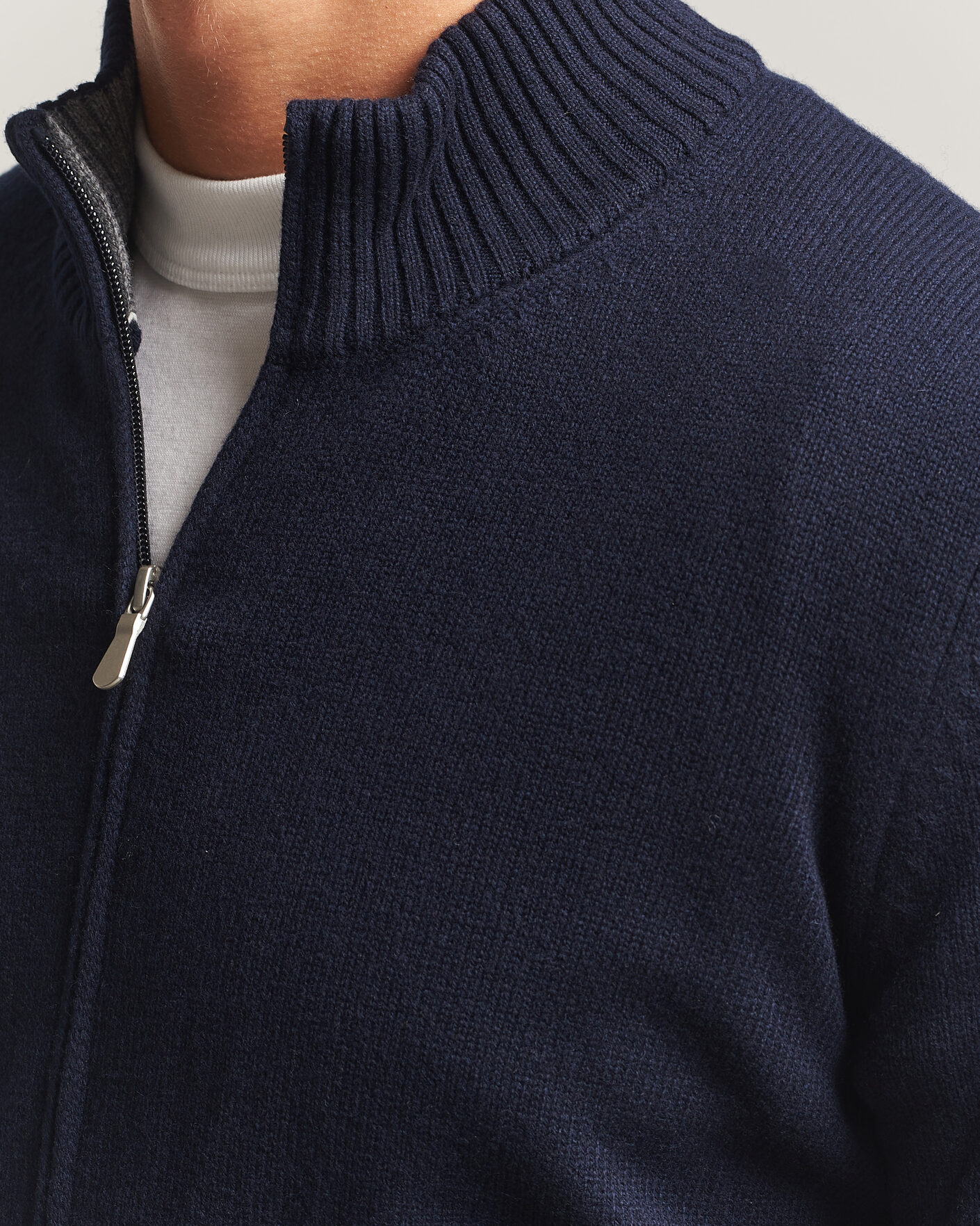 Men | Sweaters & Knitwear | Gran Sasso | Wool/Cashmere Full Zip Navy