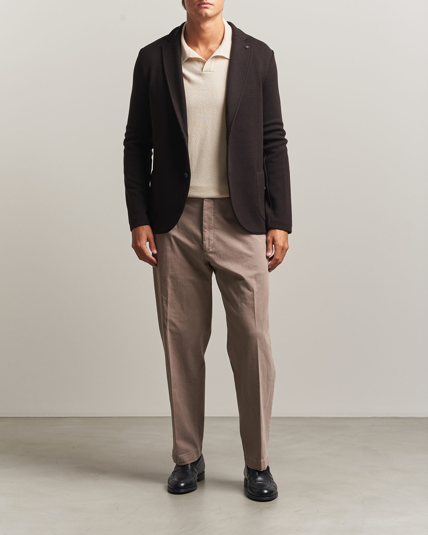 Men | Blazers | Gran Sasso | Rainwool Knitted Blazer Dark Brown