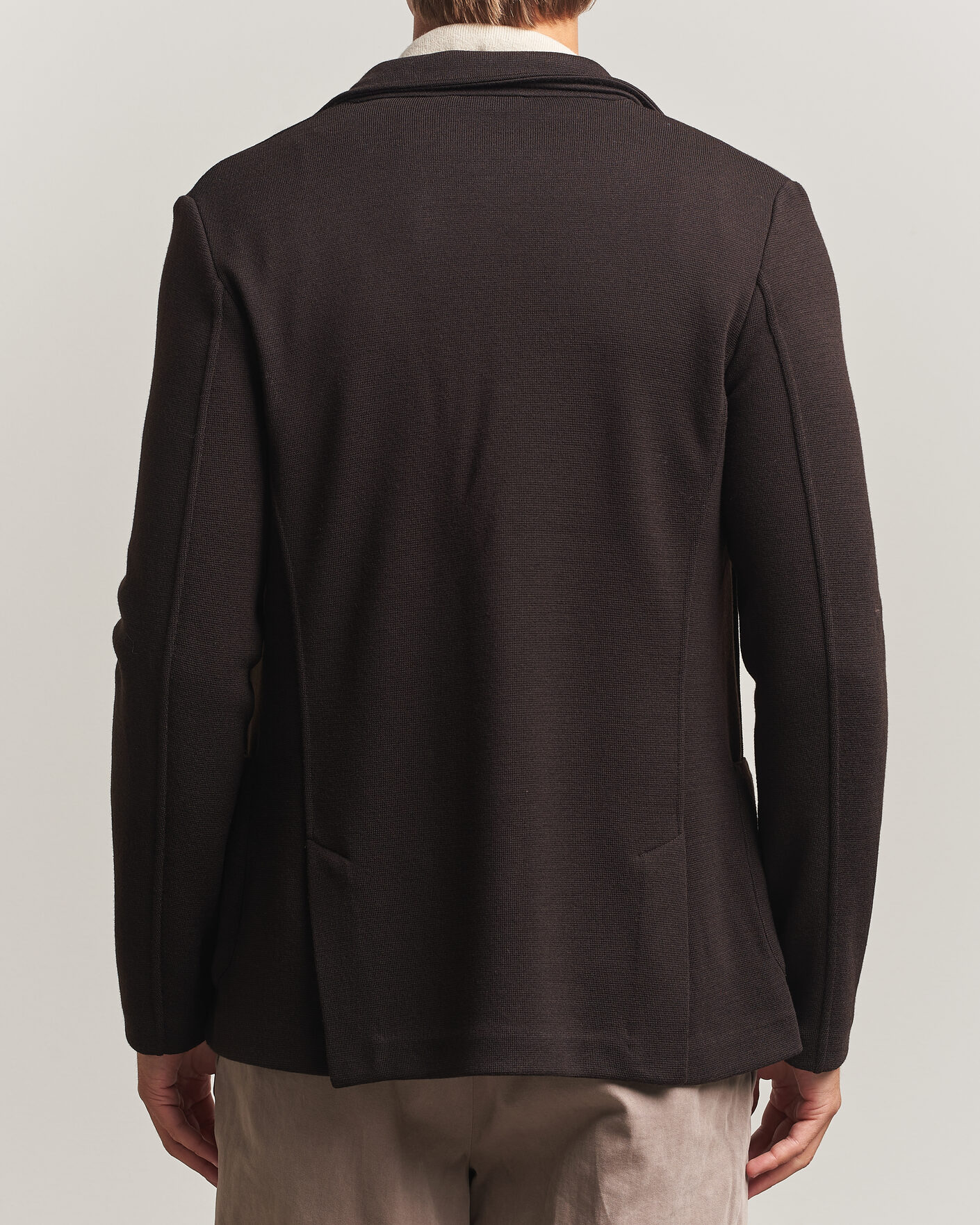 Men | Blazers | Gran Sasso | Rainwool Knitted Blazer Dark Brown