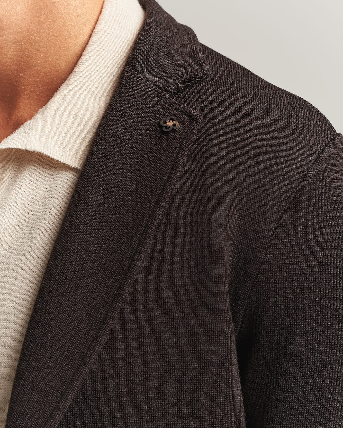 Men | Blazers | Gran Sasso | Rainwool Knitted Blazer Dark Brown
