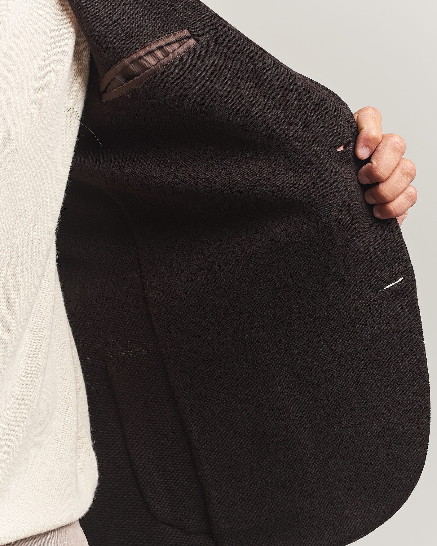 Men | Blazers | Gran Sasso | Rainwool Knitted Blazer Dark Brown