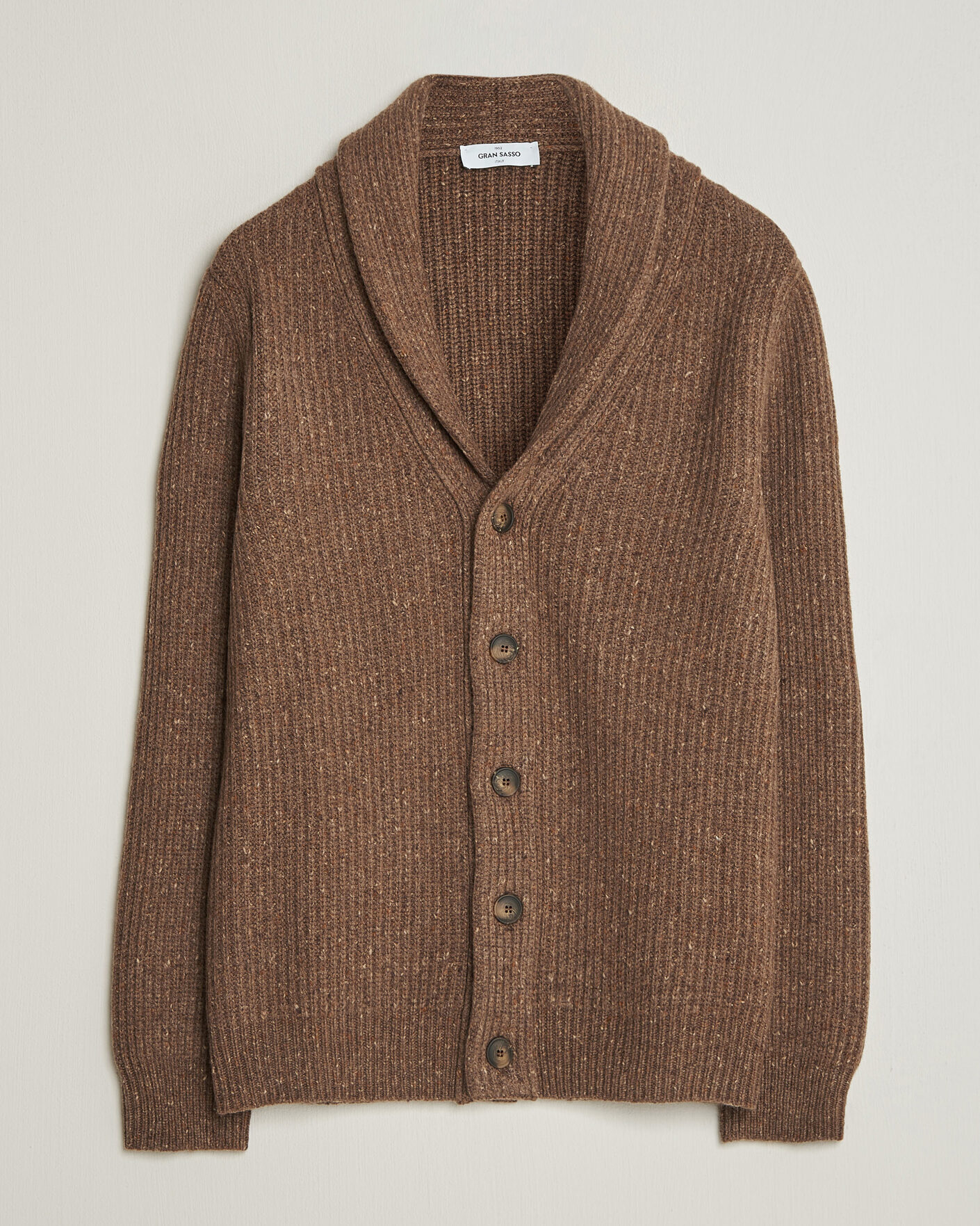 Men | Sweaters & Knitwear | Gran Sasso | Wool/Cashmere Donegal Cardigan Brown